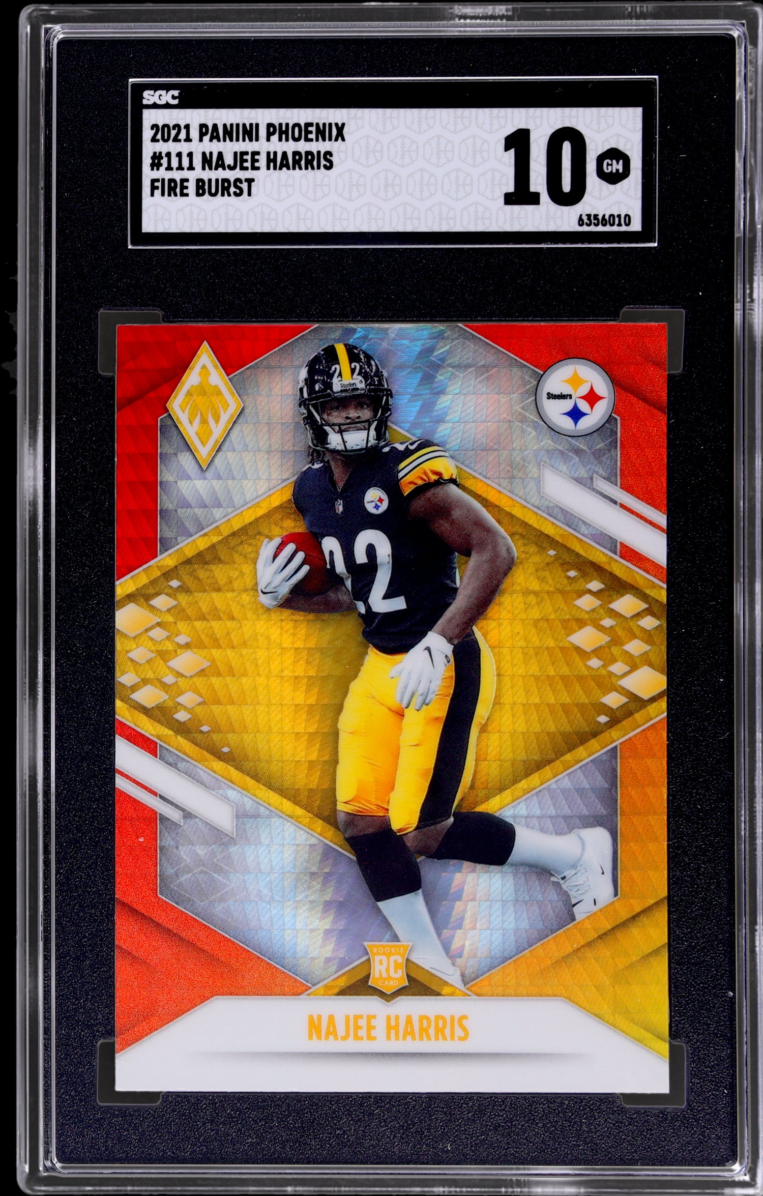 2021 Panini Phoenix Fire Burst Najee Harris #111 SGC 10 RC