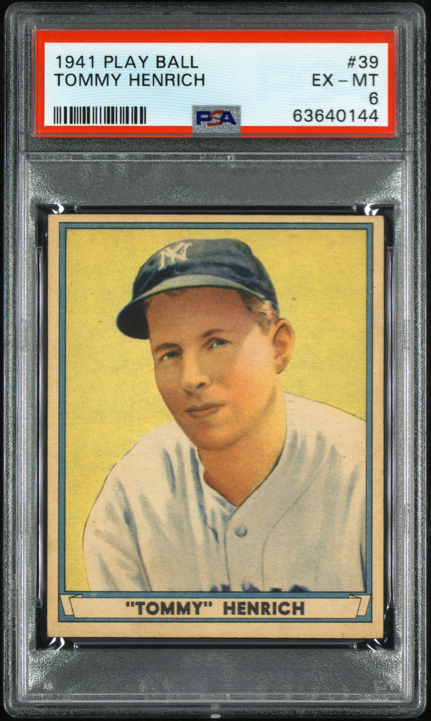 1941 Play Ball Tommy Henrich #39 PSA 6