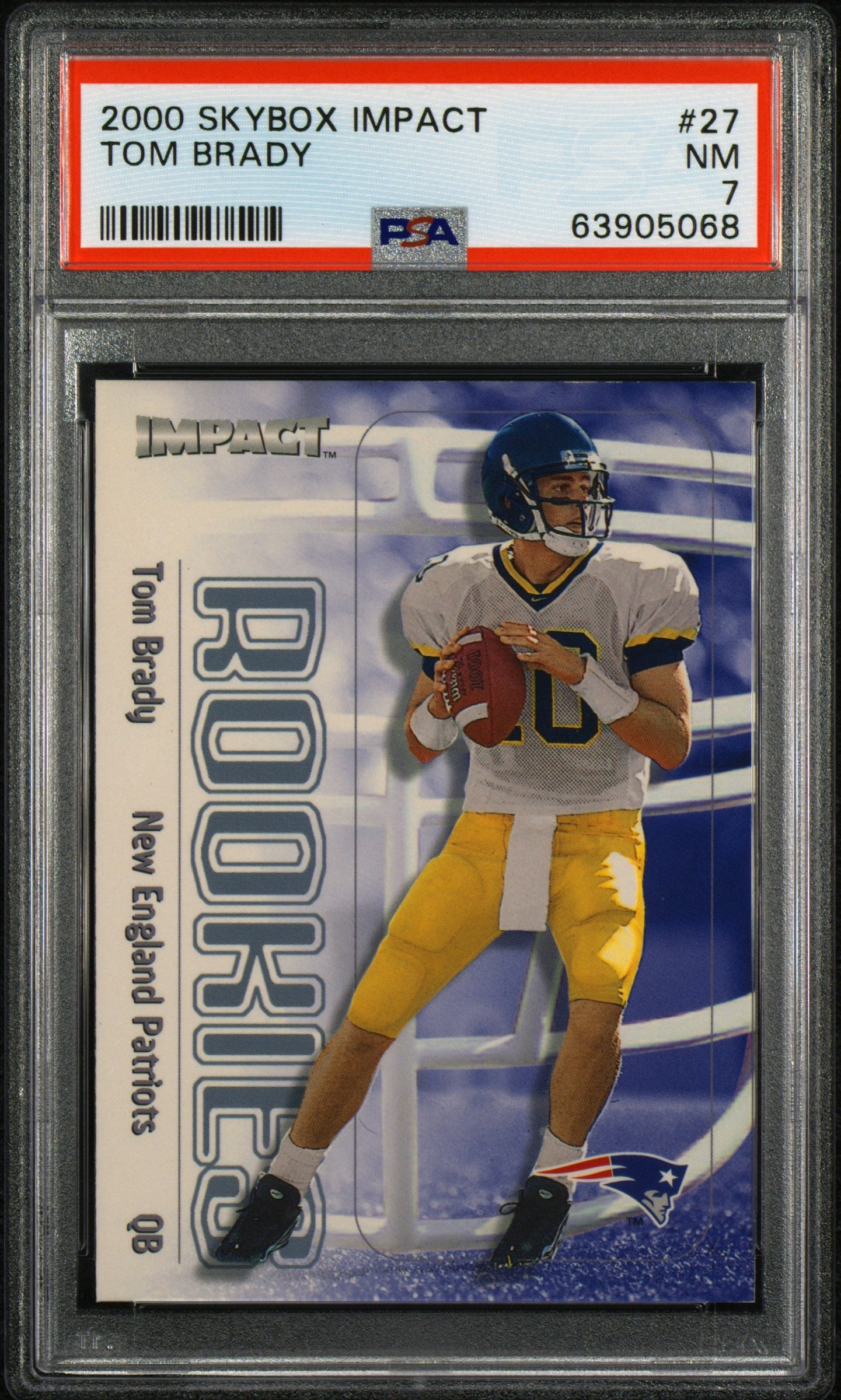 2000 SkyBox Impact Tom Brady #27 RC PSA 7