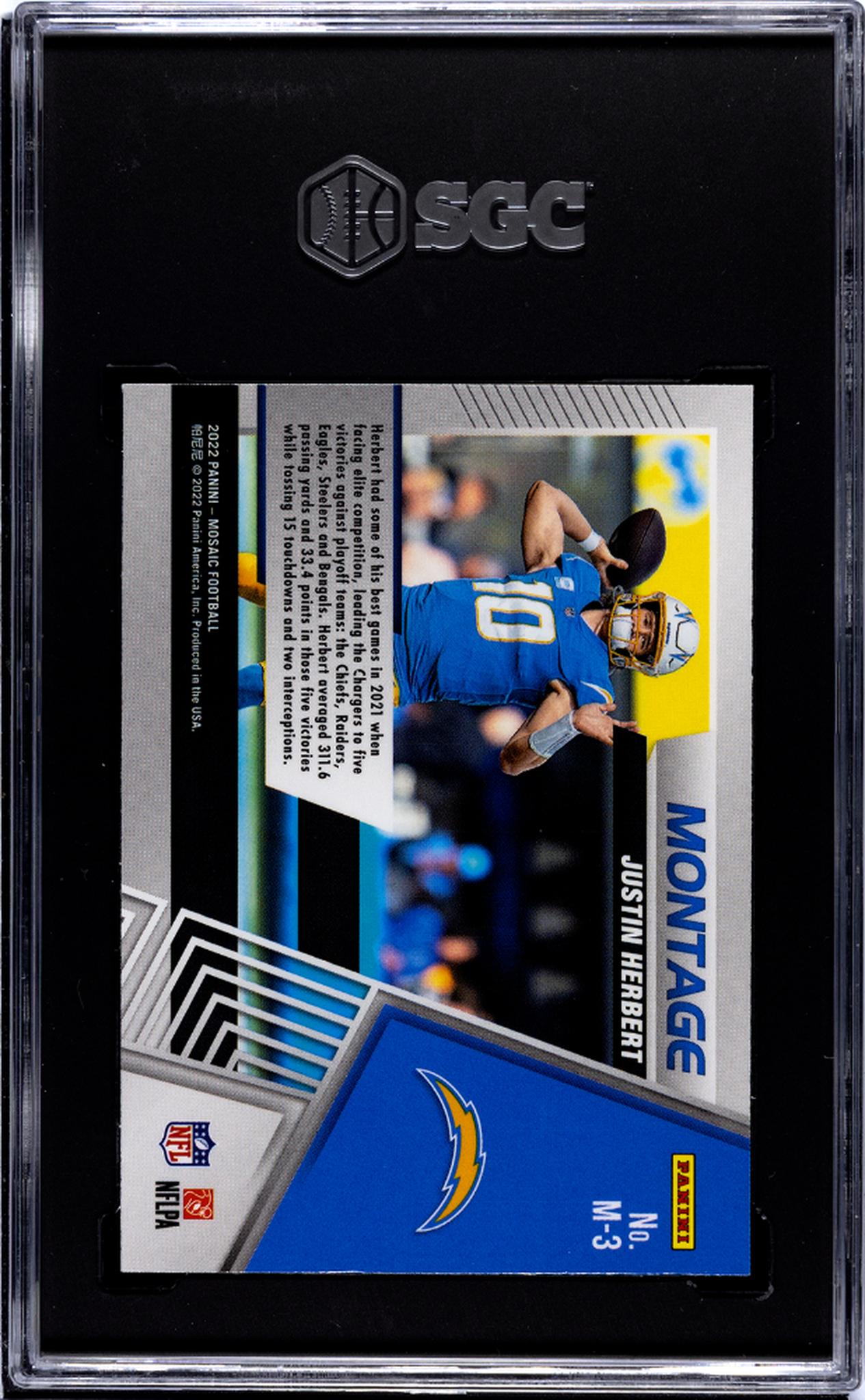 2022 Panini Mosaic Montage Justin Herbert #M-3 SGC 9.5