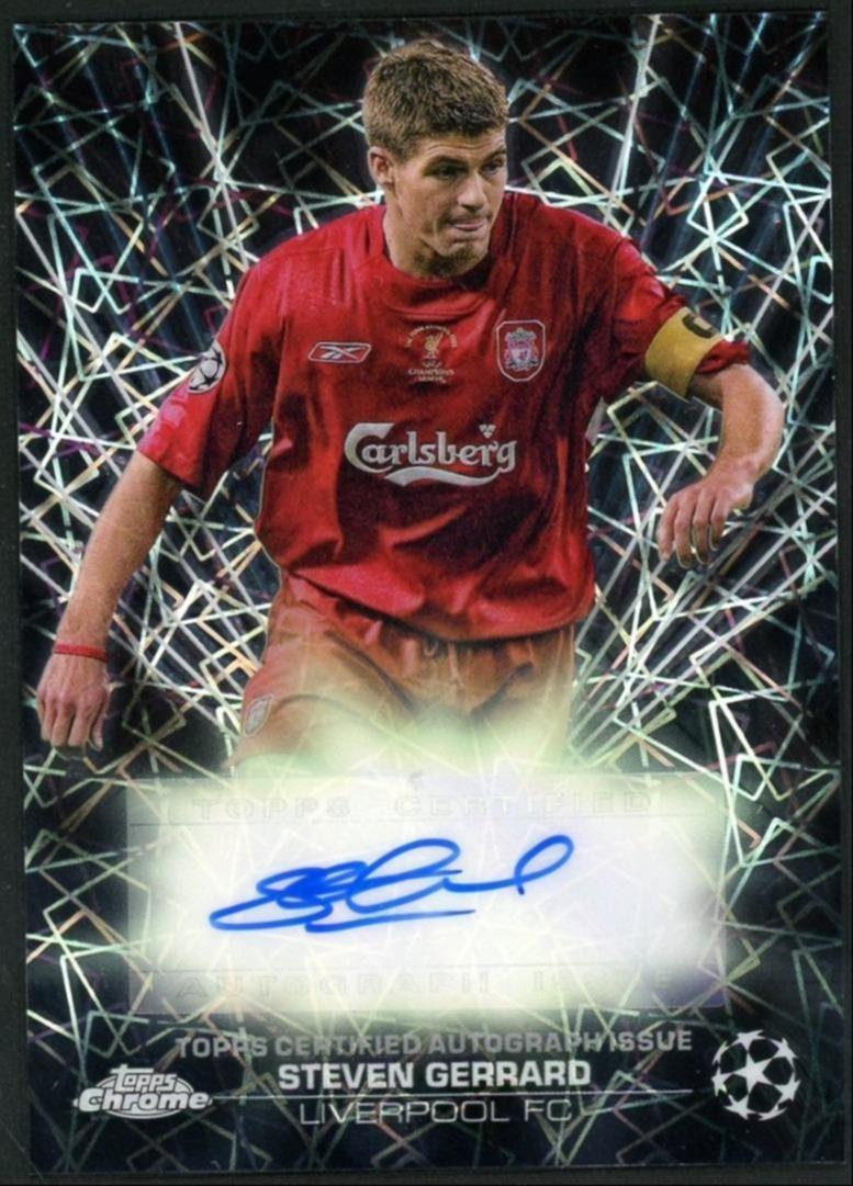 2023-24 Topps Chrome UEFA Steven Gerrard Black Lazer Auto