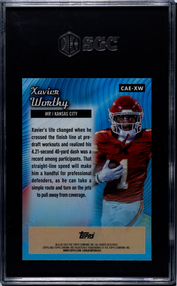 2024 Topps Chrome #CAE-XW Xavier Worthy All-Etch SGC 10