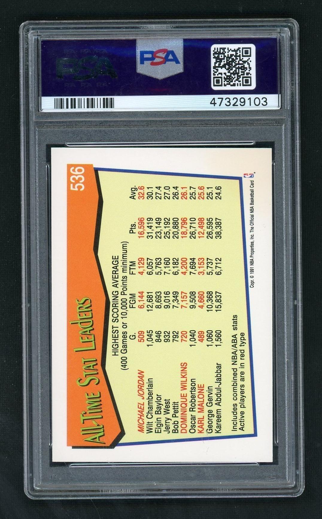 1991 Hoops All Time Active Leader Michael Jordan #536 PSA 9