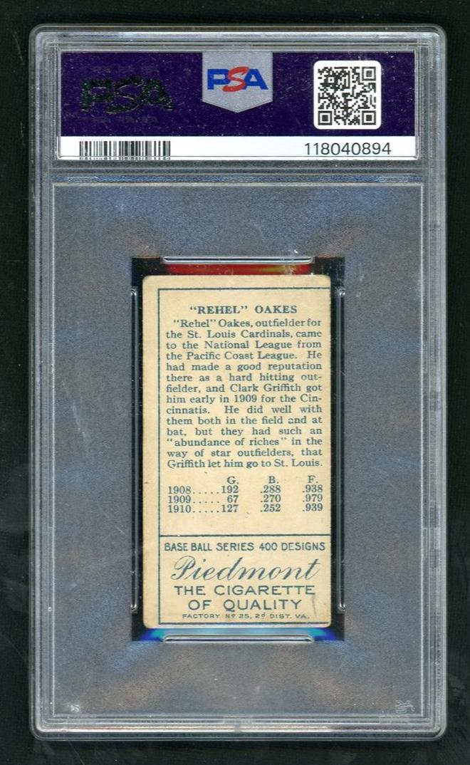 1911 T205 Gold Border Rehel Oakes PSA 1