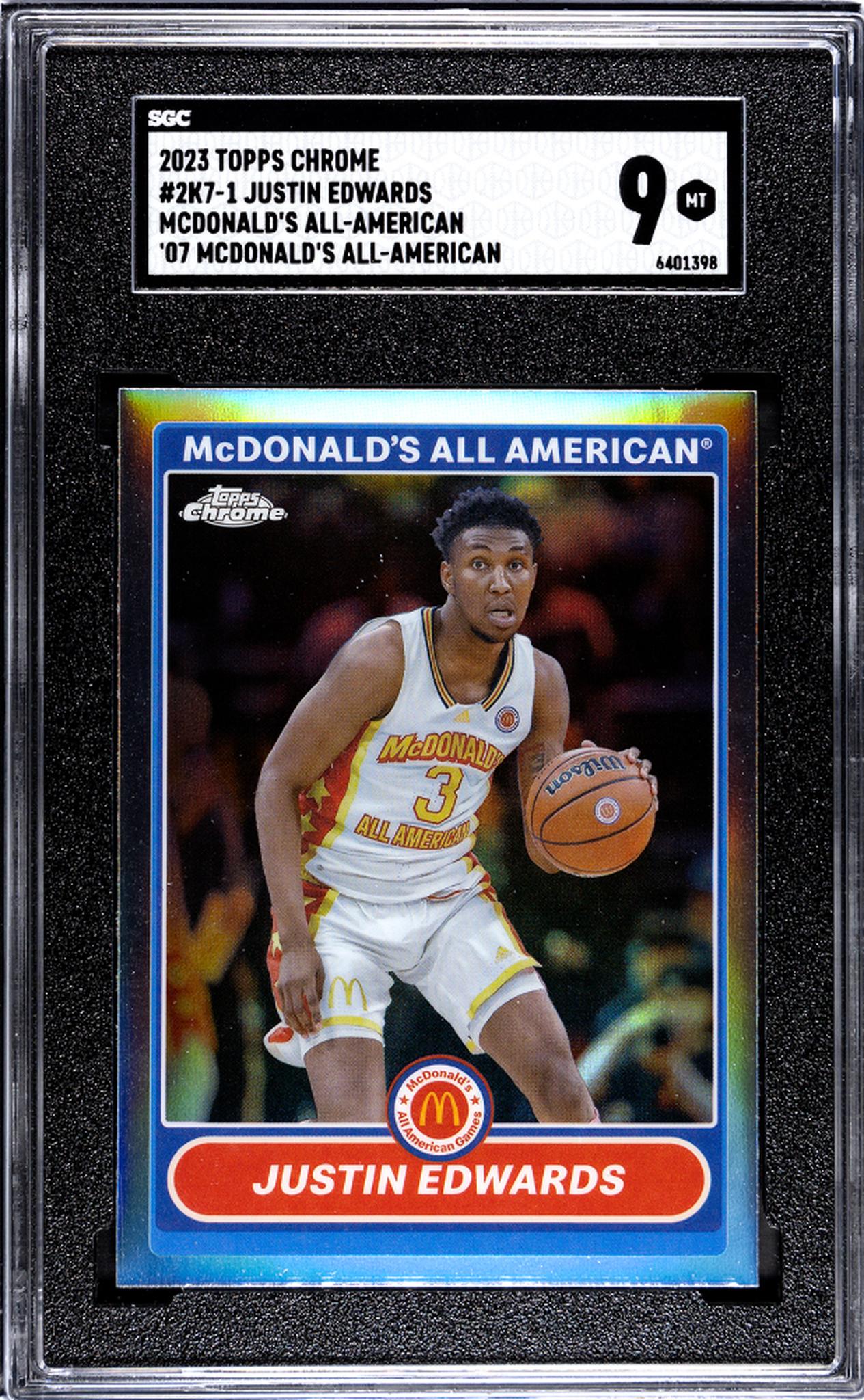 2023 Topps Chrome Mcdonald's All-American #2K7-1 Justin Edwards '07 Mcdonald's All-American SGC 9