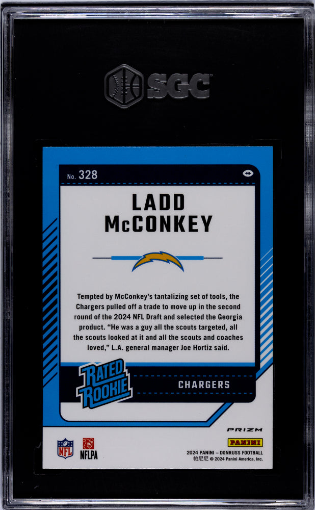 2024 Donruss #328 Ladd Mcconkey Optic Preview Red Pandora Prizm SGC 9.5