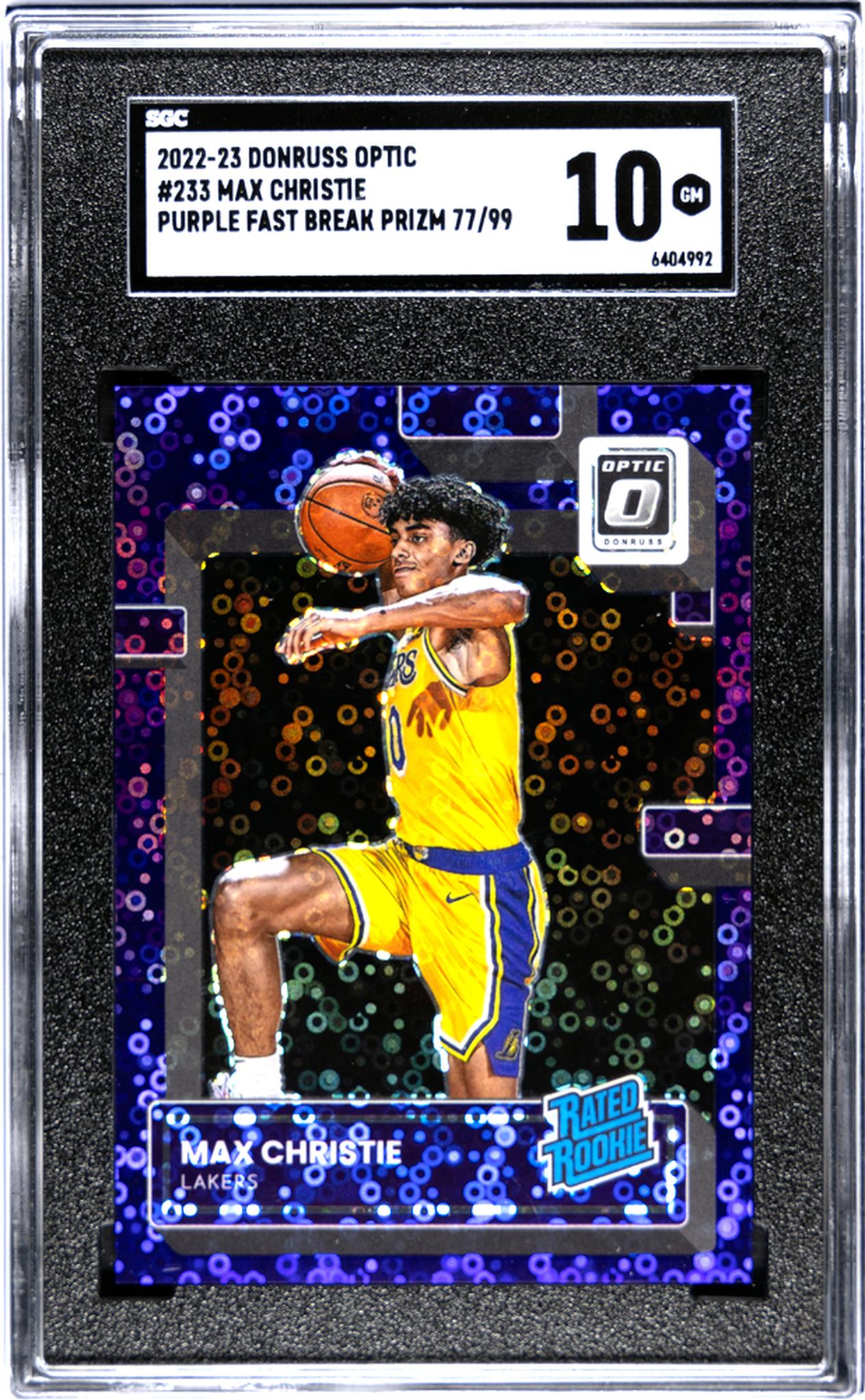 2022-23 Donruss Optic #233 Max Christie Purple Fast Break Prizm SGC 10