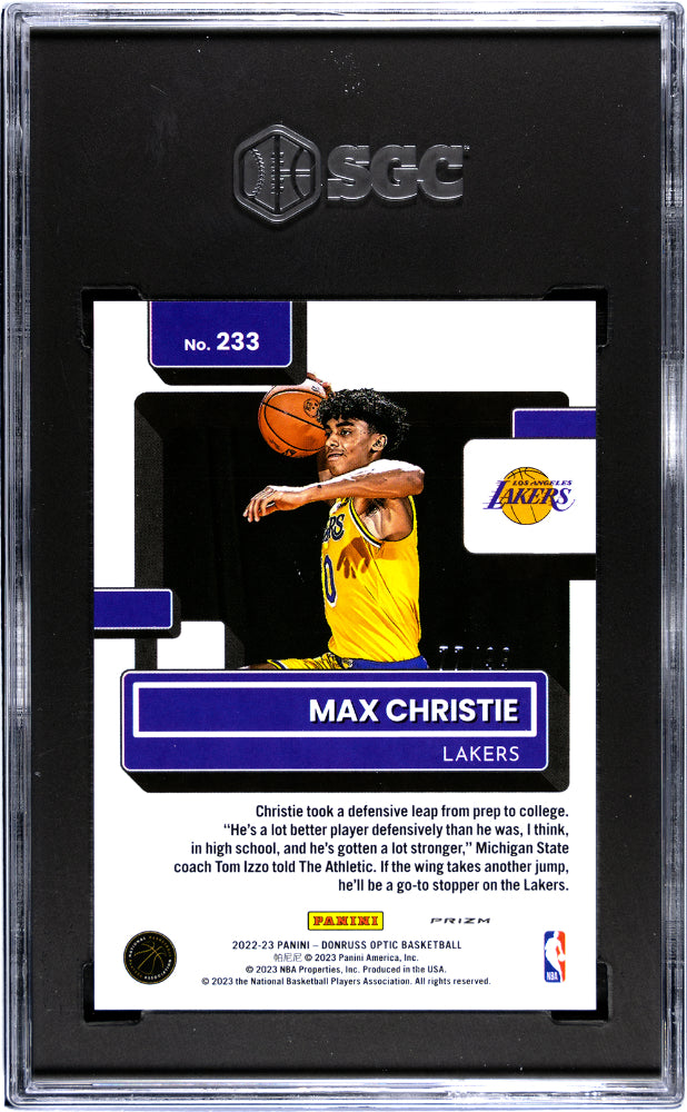 2022-23 Donruss Optic #233 Max Christie Purple Fast Break Prizm SGC 10