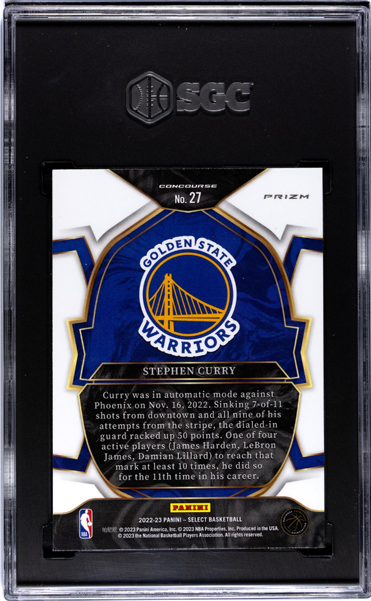 2022 Panini Select Blue Prizm Stephen Curry #27 SGC 8.5