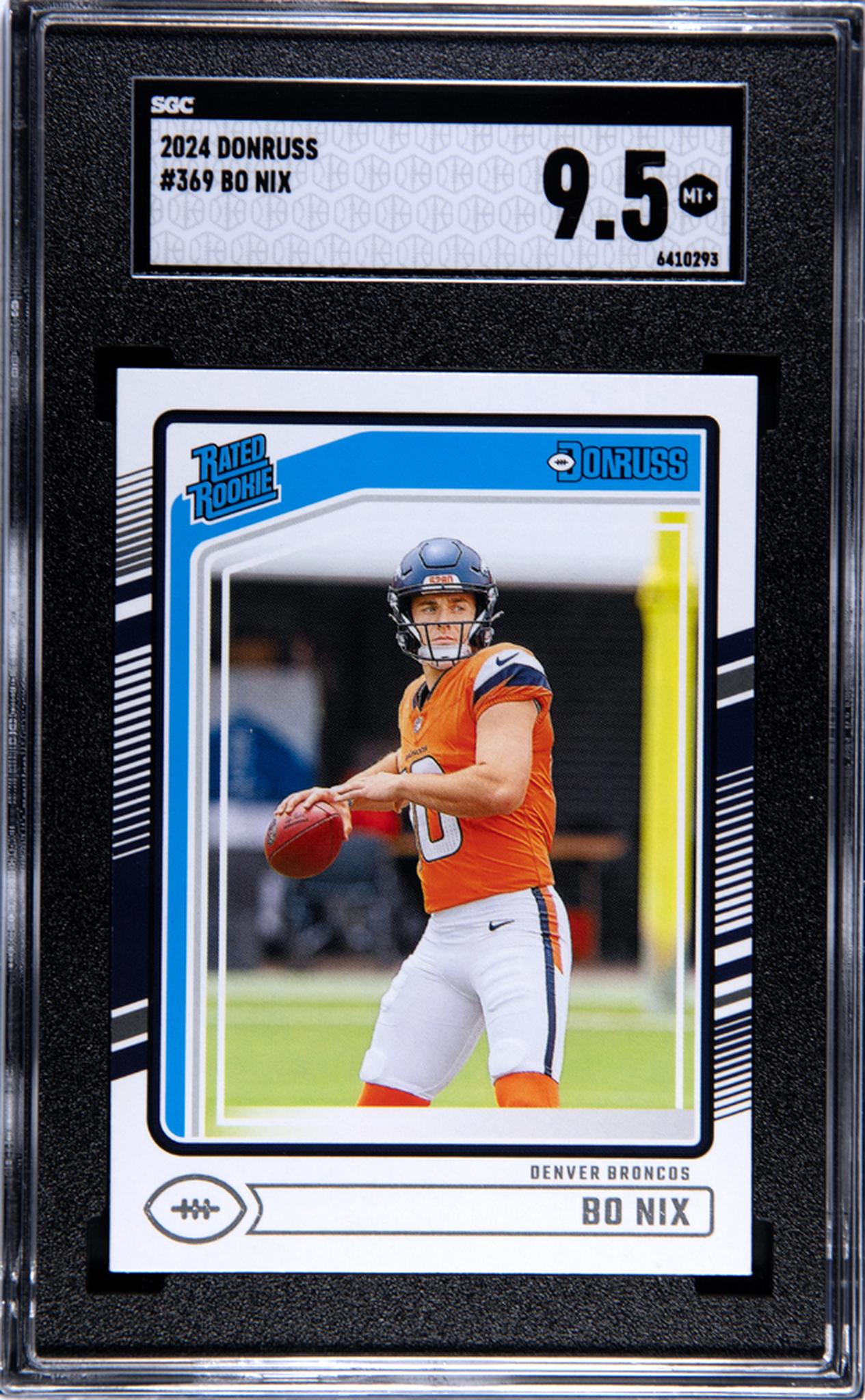 2024 Panini Donruss Rated Rookie Bo Nix #369 RC SGC 9.5