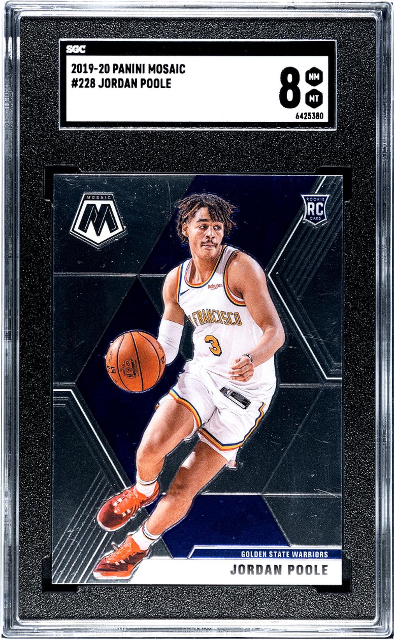 2019-20 Panini Mosaic Jordan Poole #228 RC SGC 8