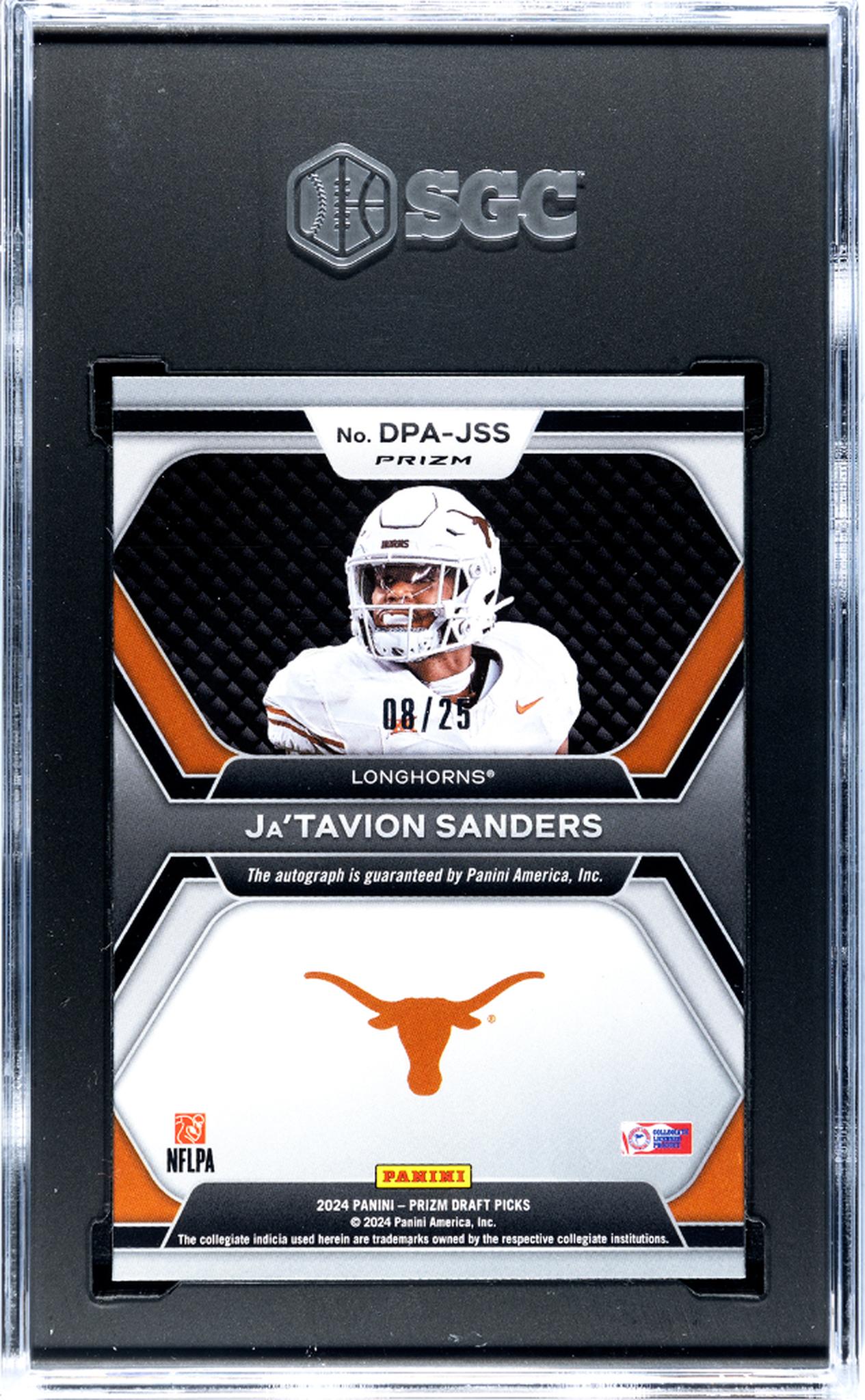 2024 Prizm #DPA-JSS Ja'Tavion Sanders Autographs /25 Auto SGC 9.5