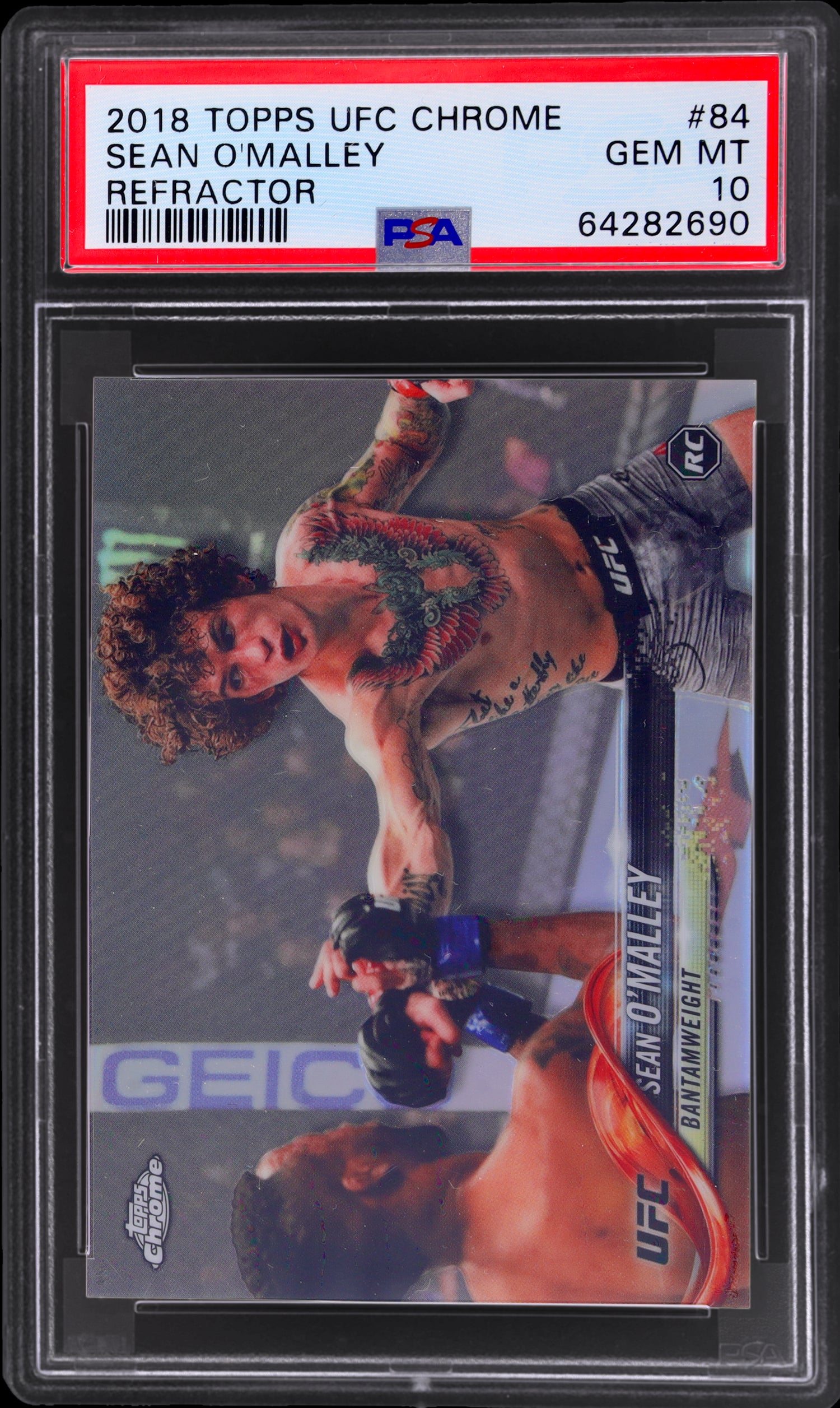 2018 Topps Chrome Refractor Sean O'Malley #84 RC PSA 10