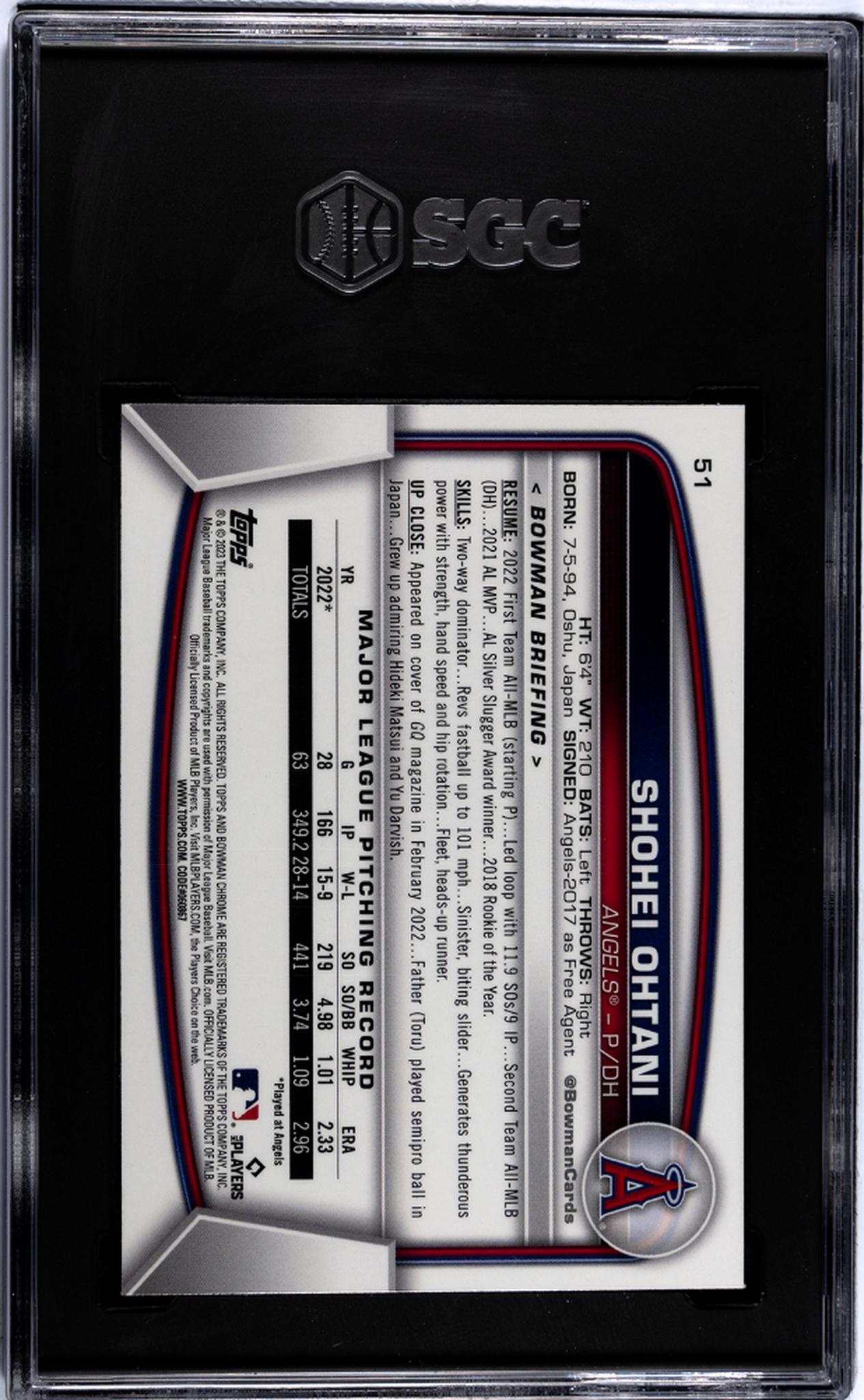 2023 Bowman Mega Box #51 Shohei Ohtani SGC 9.5