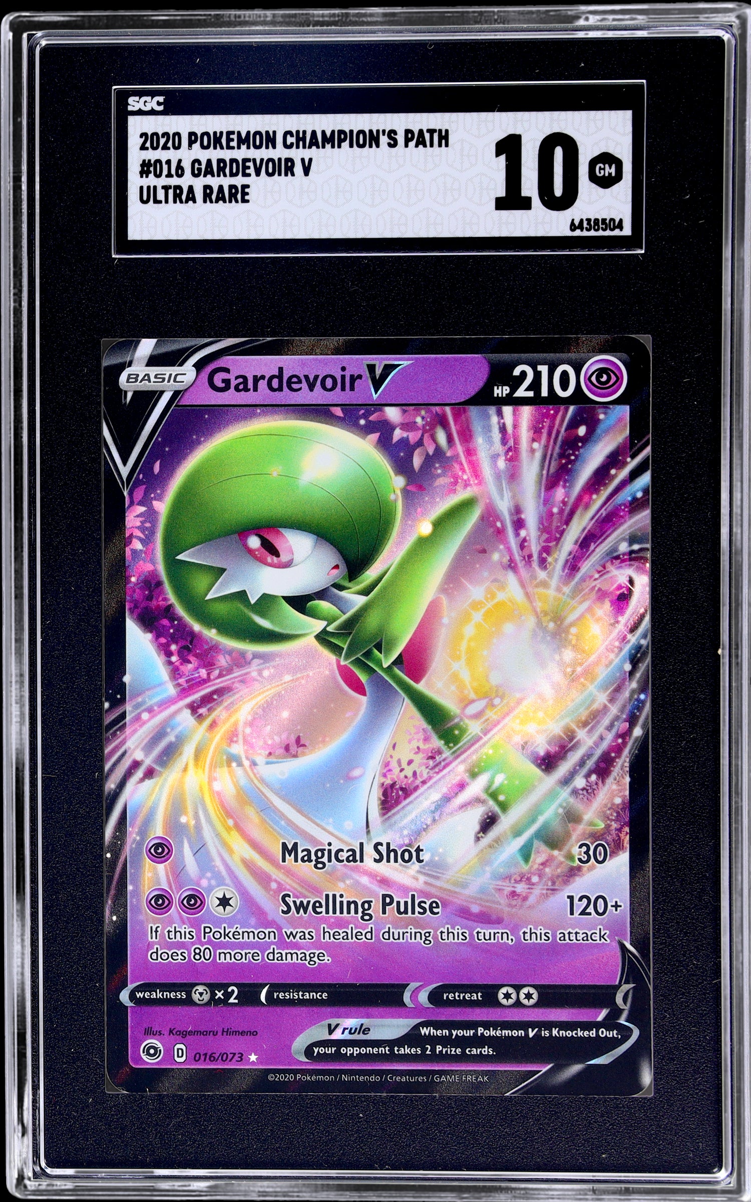 2020 Pokémon Champion's Path Gardevoir V #016 Ultra Rare SGC 10
