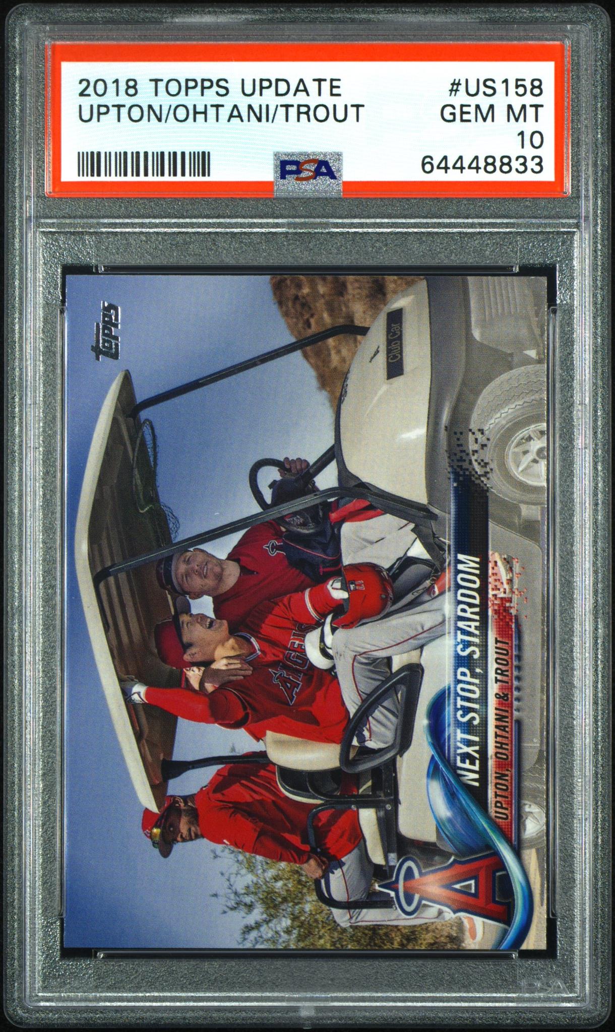 2018 Topps Update #US158 Upton/Ohtani/Trout Next Stop Stardom PSA 10