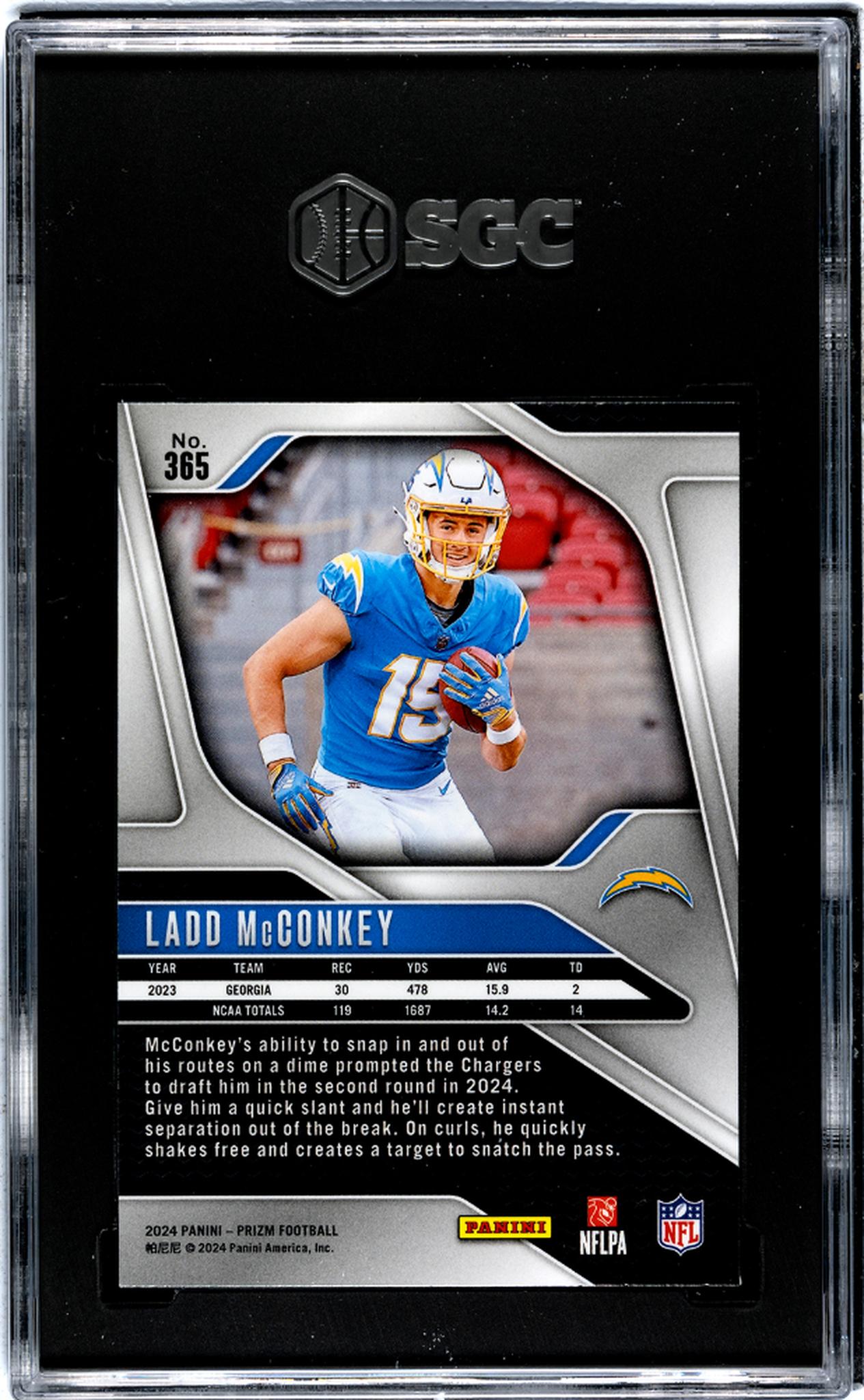 2024 Panini Prizm Ladd McConkey #365 RC SGC 9.5