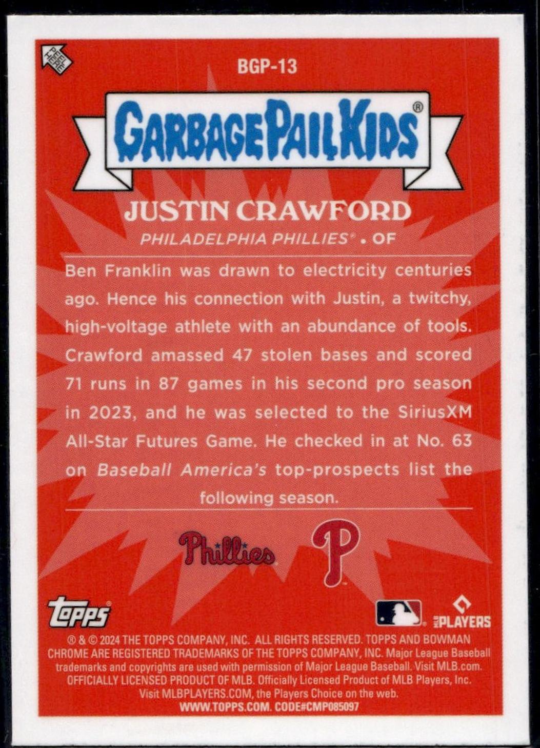 2024 Topps Garbage Pail Kids Justin Crawford