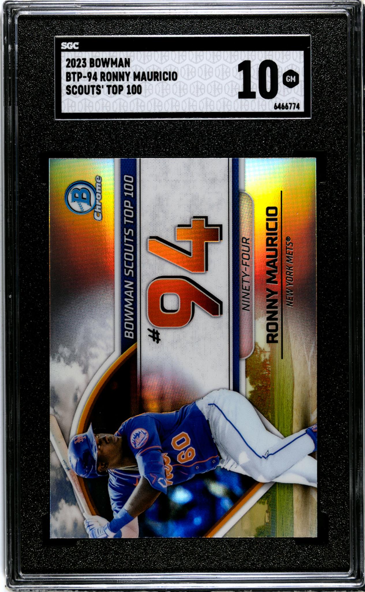 2023 Bowman #BTP-94 Ronny Mauricio Scouts' Top 100 SGC 10
