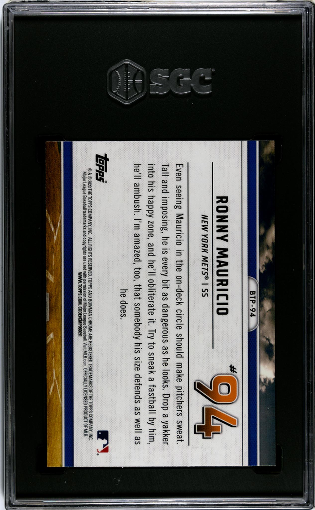 2023 Bowman #BTP-94 Ronny Mauricio Scouts' Top 100 SGC 10