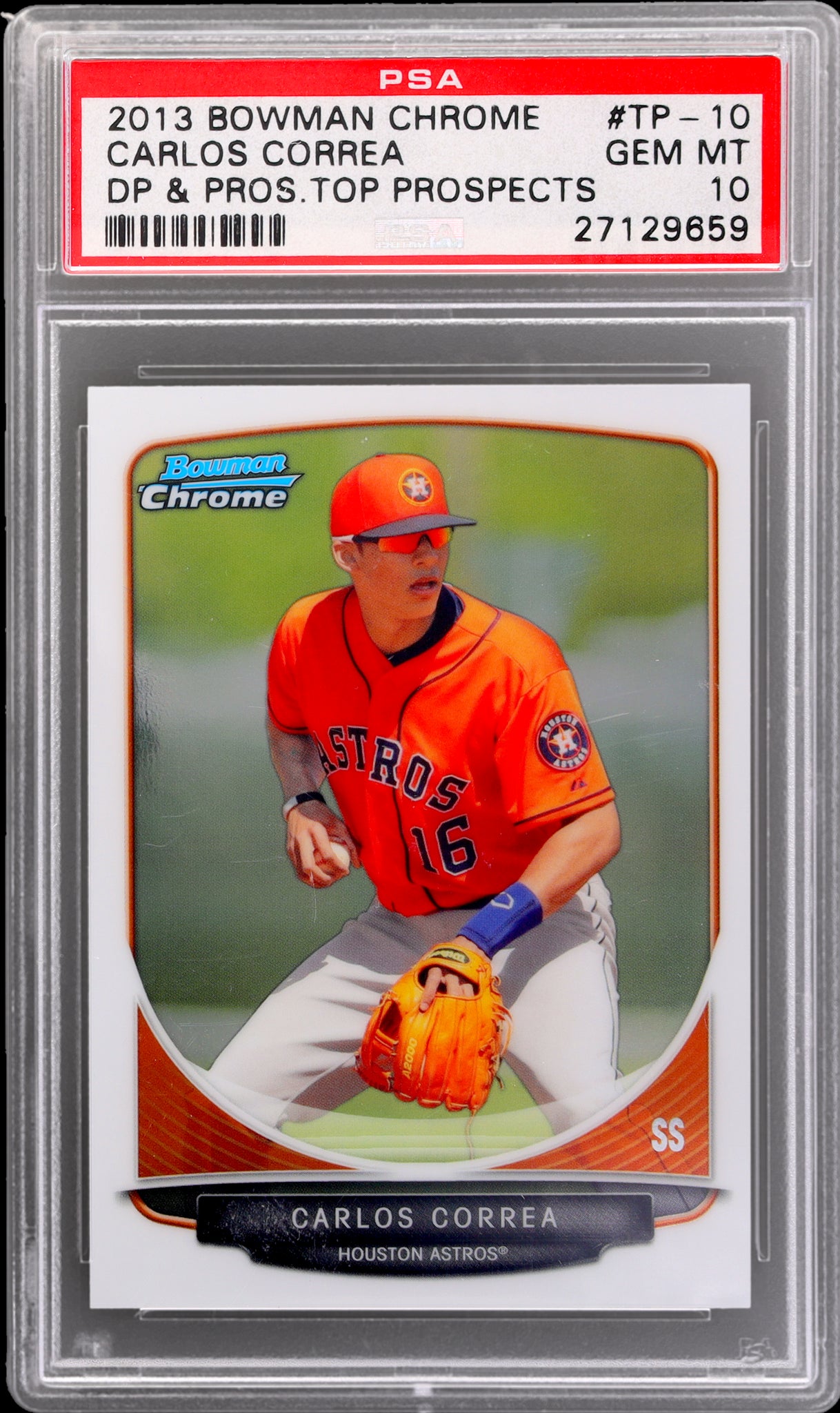 2013 Bowman Draft Chrome Top Prospect Carlos Correa #TP10 PSA 10