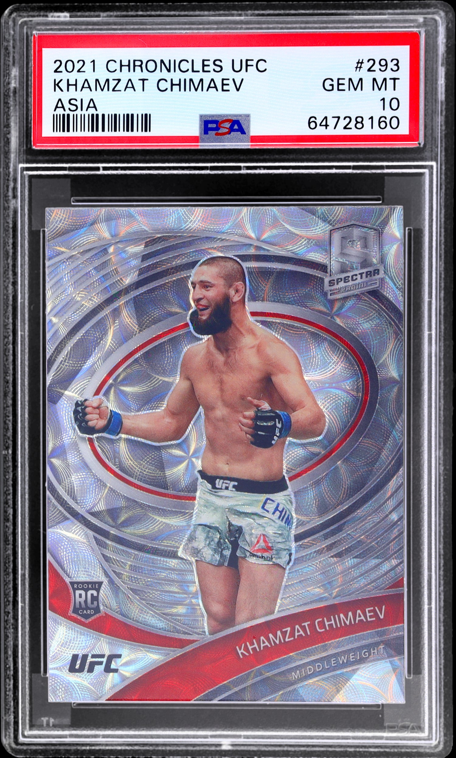 2021 Panini Chronicles Spectra Khamzat Chimaev #293 PSA 10 RC Prizm