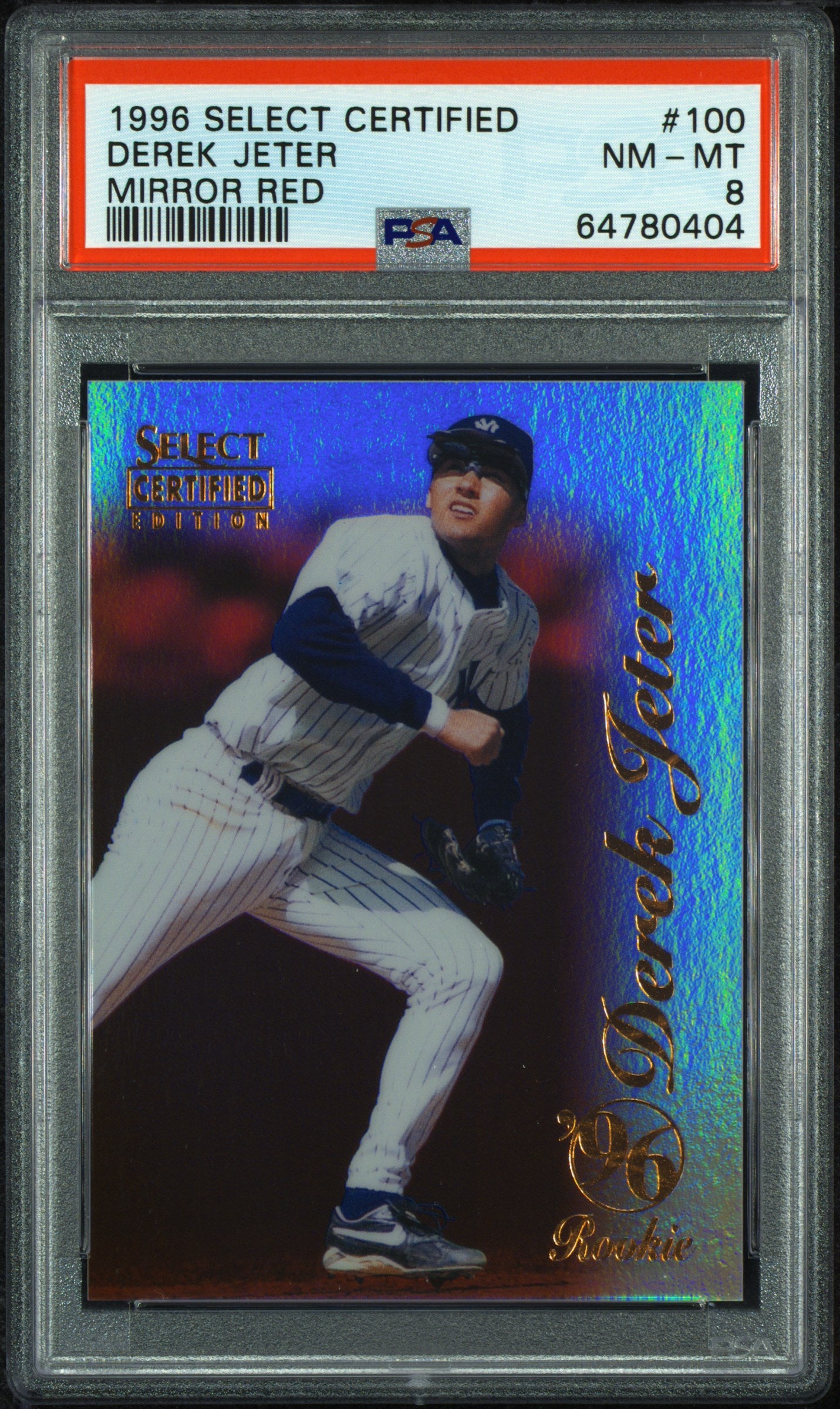 1996 Select Certified Mirror Red Derek Jeter #100 PSA 8