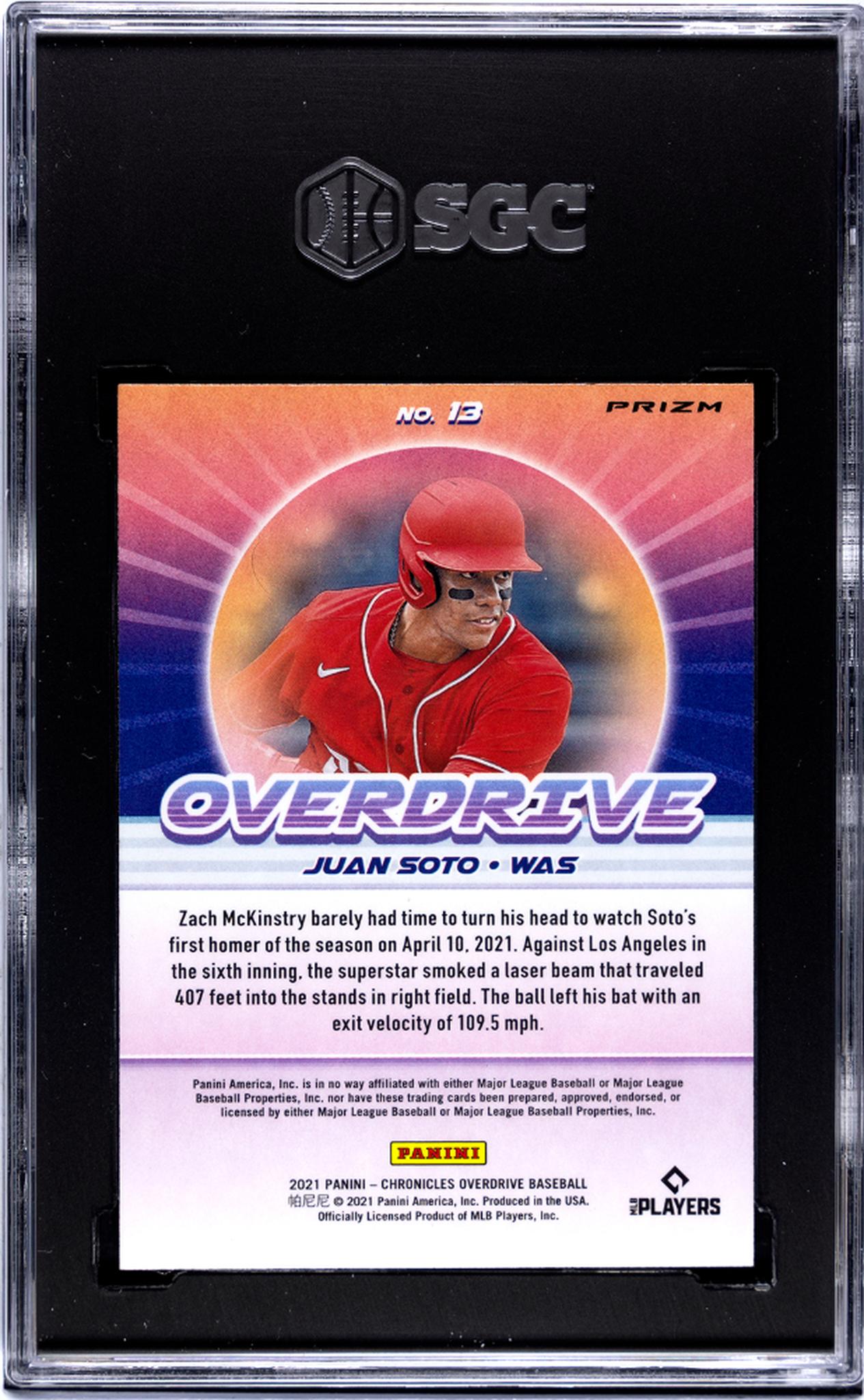 2021 Panini Chronicles Juan Soto Overdrive #13 SGC 9.5