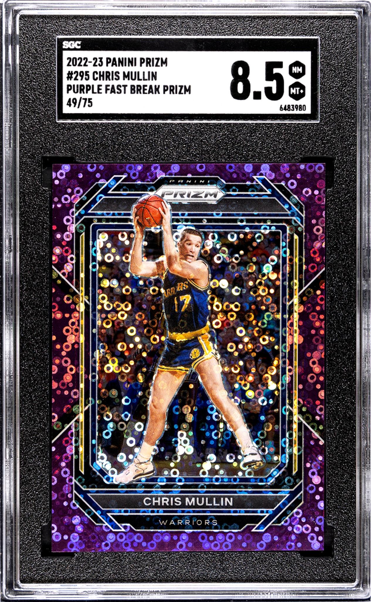 2022 Prizm #295 Chris Mullin Purple Fast Break Prizm /75 SGC 8.5