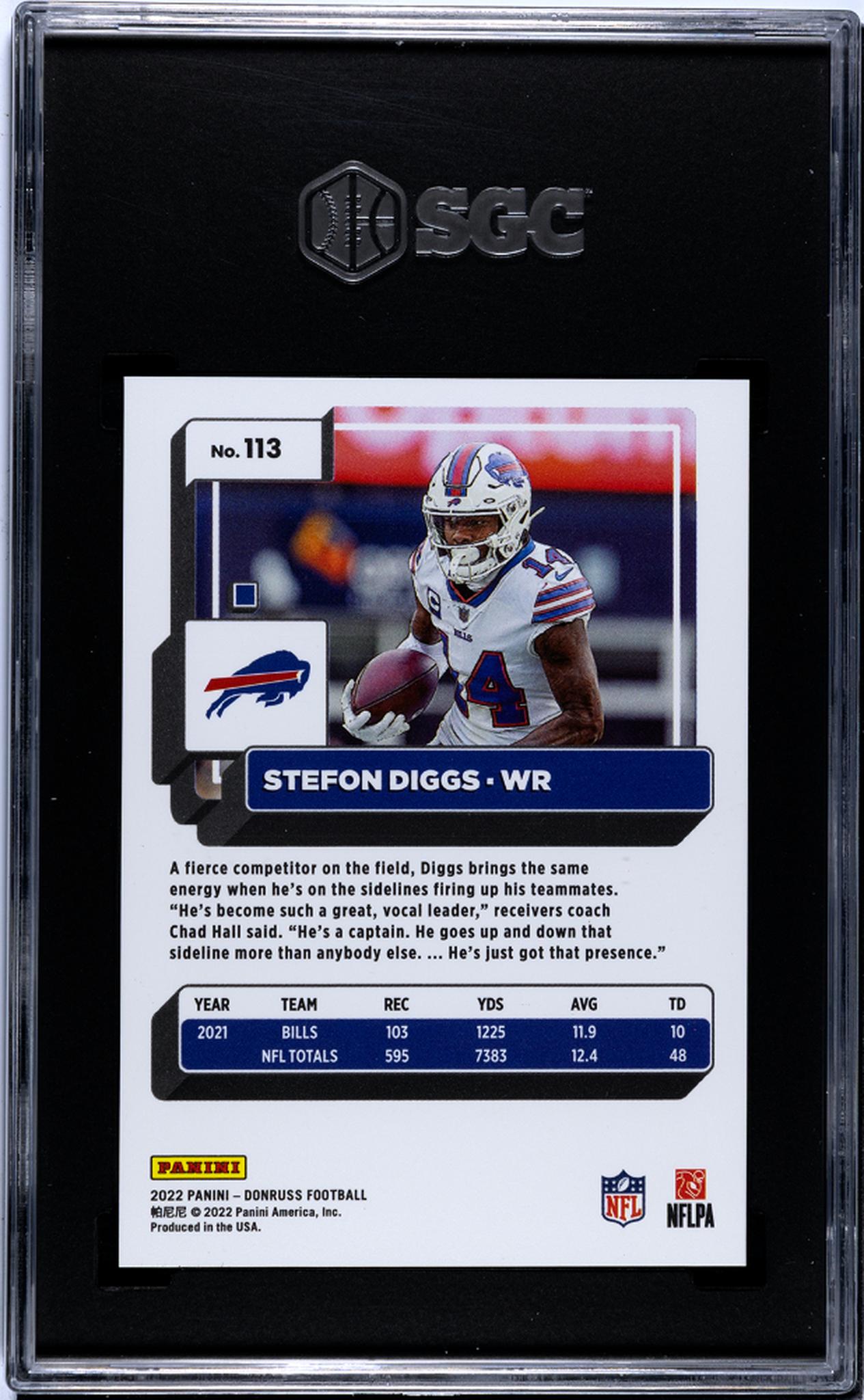 2022 Panini Donruss #113 Stefon Diggs Press  SGC 9.5