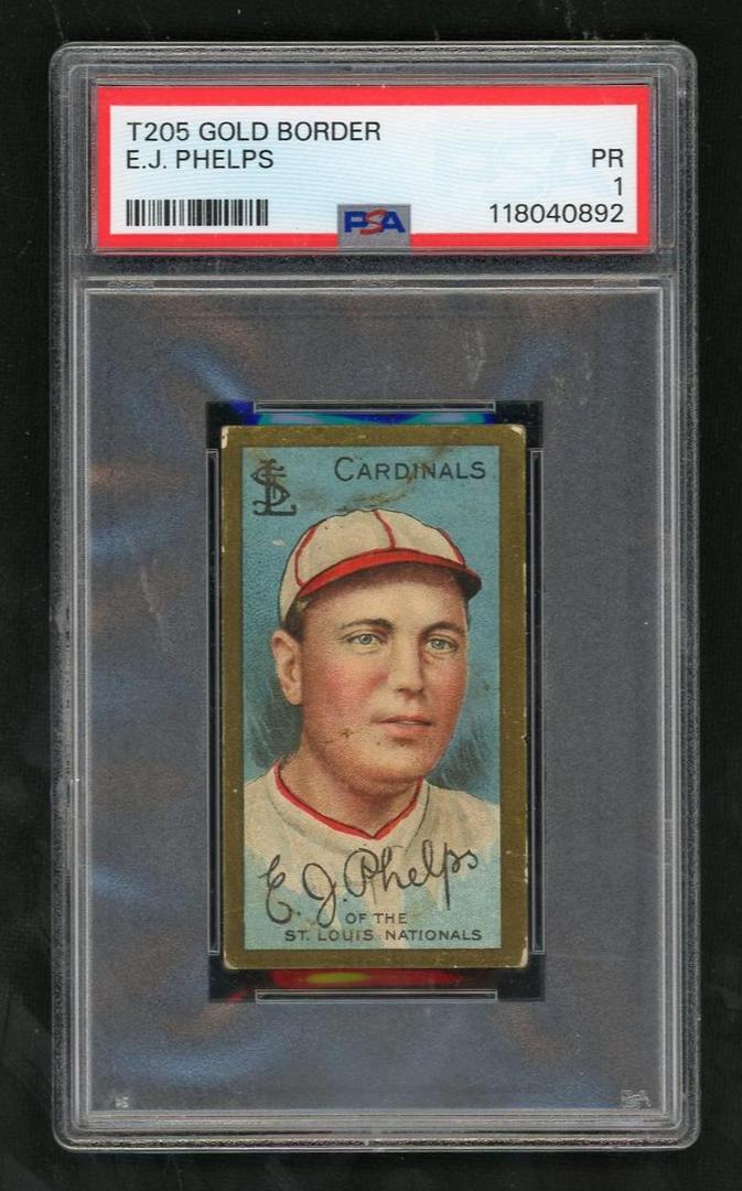 1911 T205 Gold Border Edward Phelps #158 PSA 1