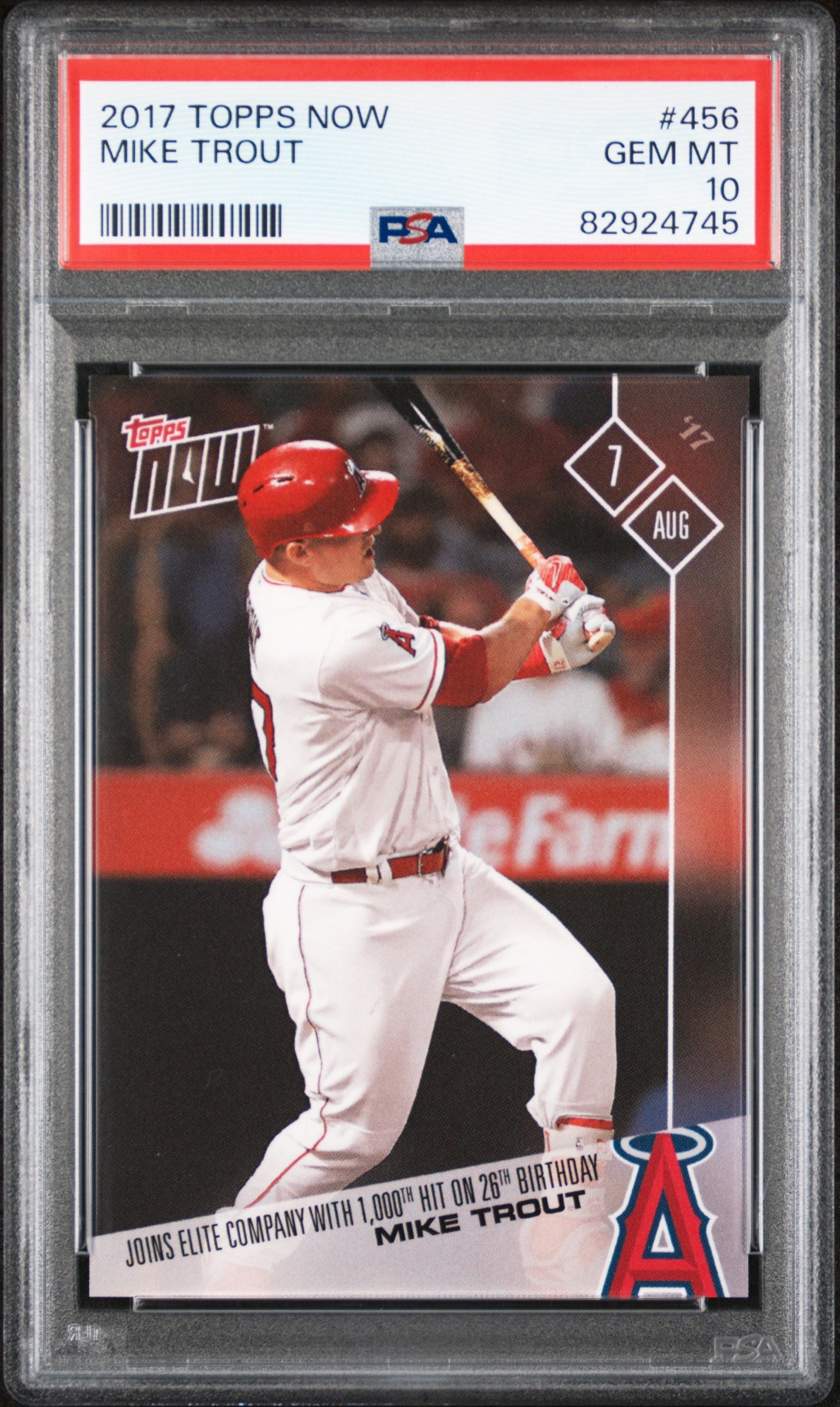 2017 Topps Now #456 Mike Trout /2358 PSA 10