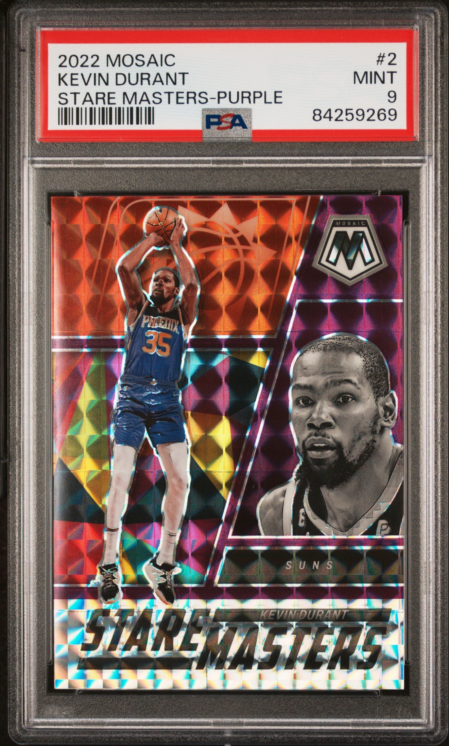 2022 Panini Mosaic Stare Masters #2 Kevin Durant Purple PSA 9