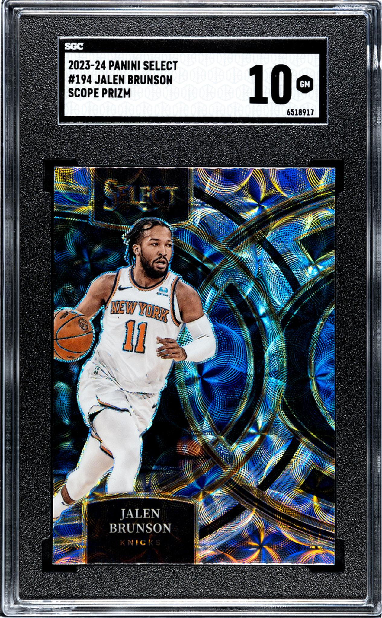 2023-24 Panini Select Premier Level Scope Prizm Jalen Brunson #194 SGC 10