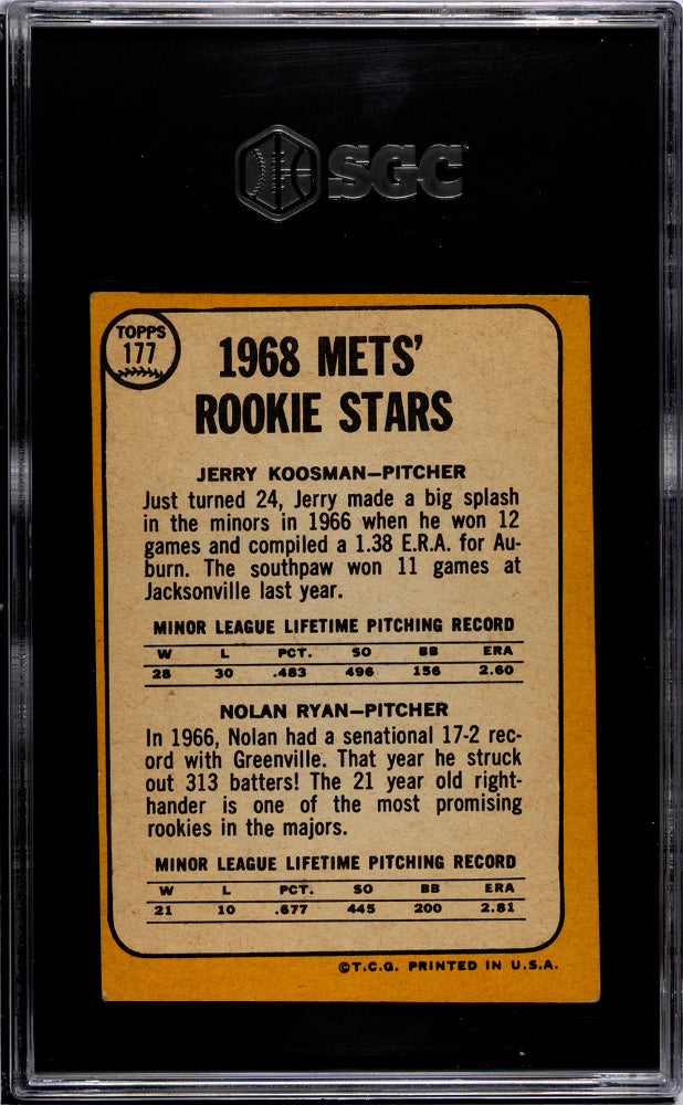 1968 Topps Nolan Ryan #177 RC SGC 3.5