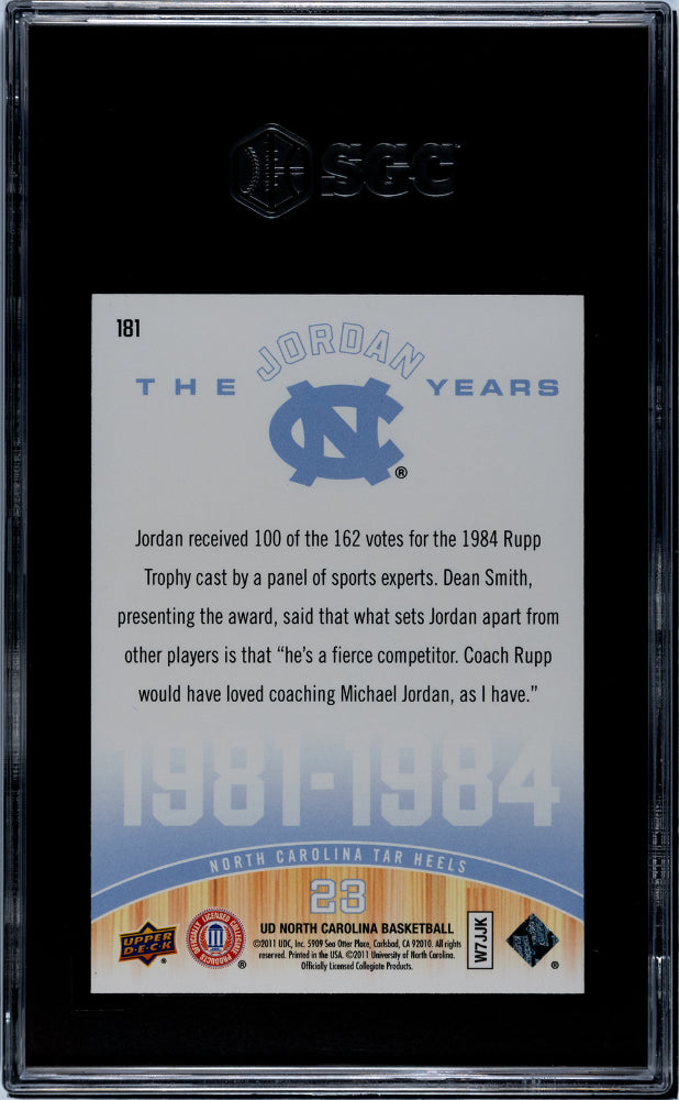 2010 UD North Carolina #181 Michael Jordan The Jordan Years SGC 9