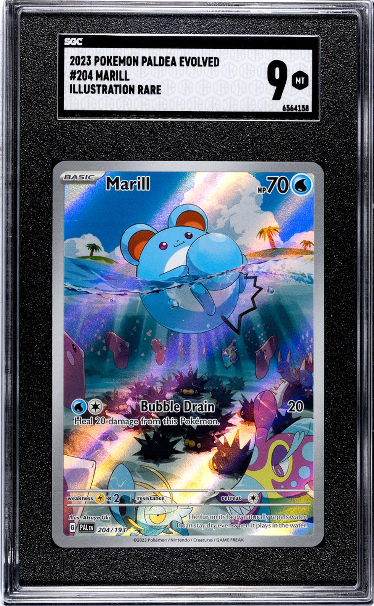 2023 Pokemon #204 Marill Illustration Rare /193 SGC 9