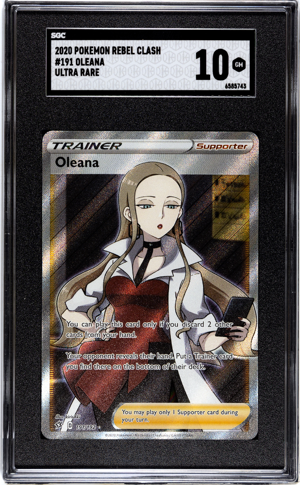 2020 Pokémon Sword & Shield Rebel Clash Full Art Trainer Oleana #191/192 SGC 10