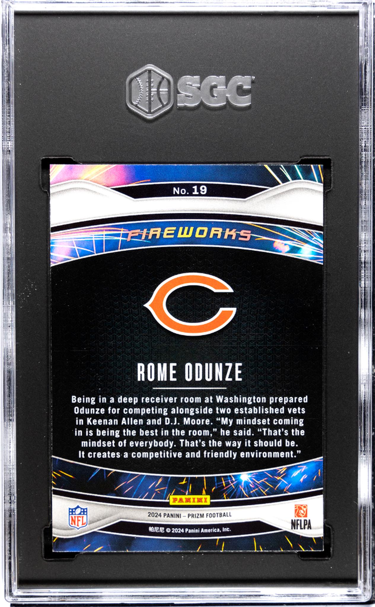 2024 Prizm #19 Rome Odunze Fireworks SGC 10