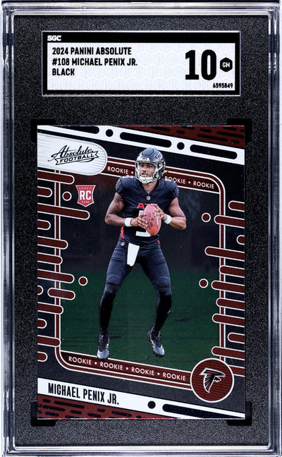 2024 Panini Absolute #108 Michael Penix Jr. Black SGC 10