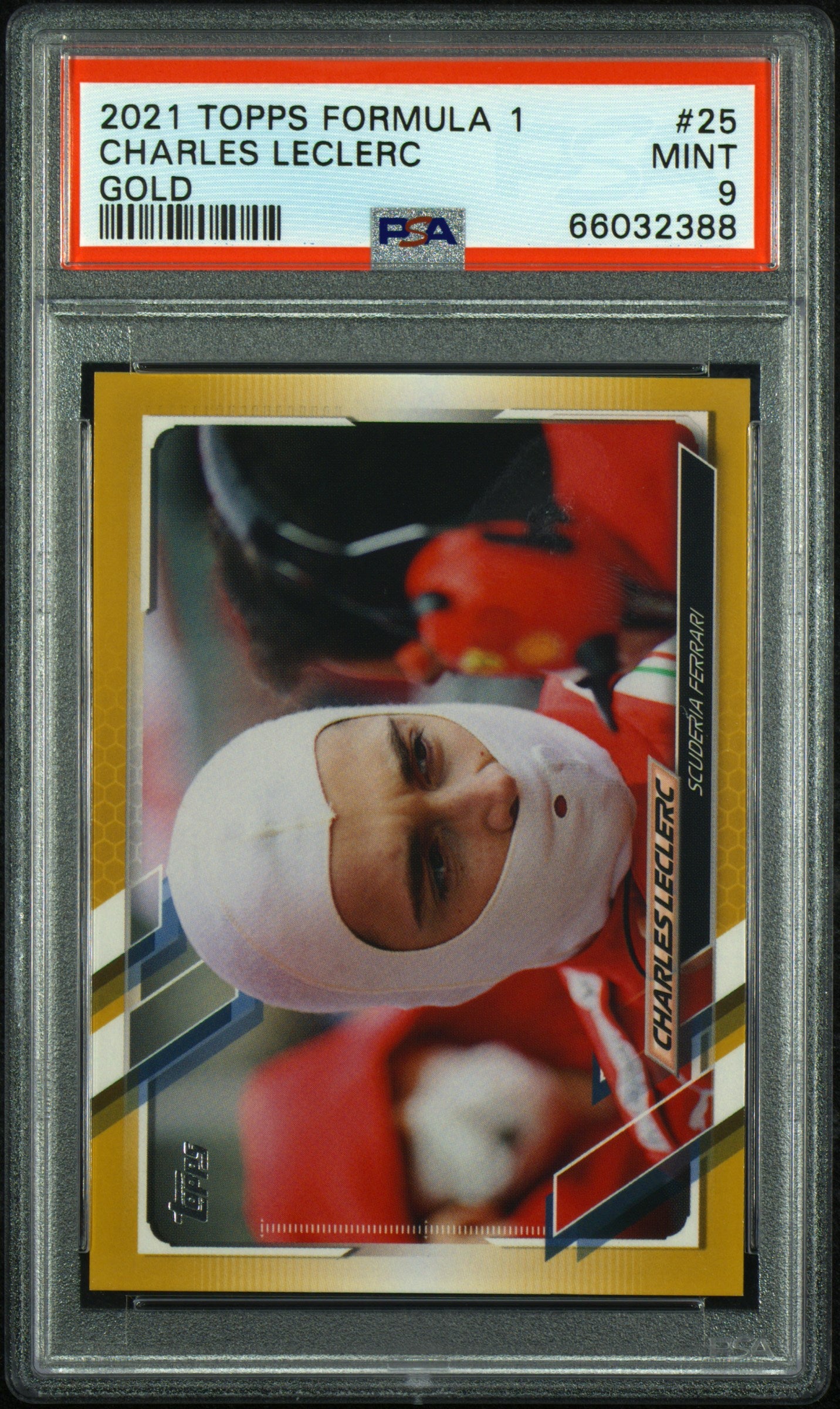 2021 Topps Formula 1 Gold Charles Leclerc #25 /50 PSA 9