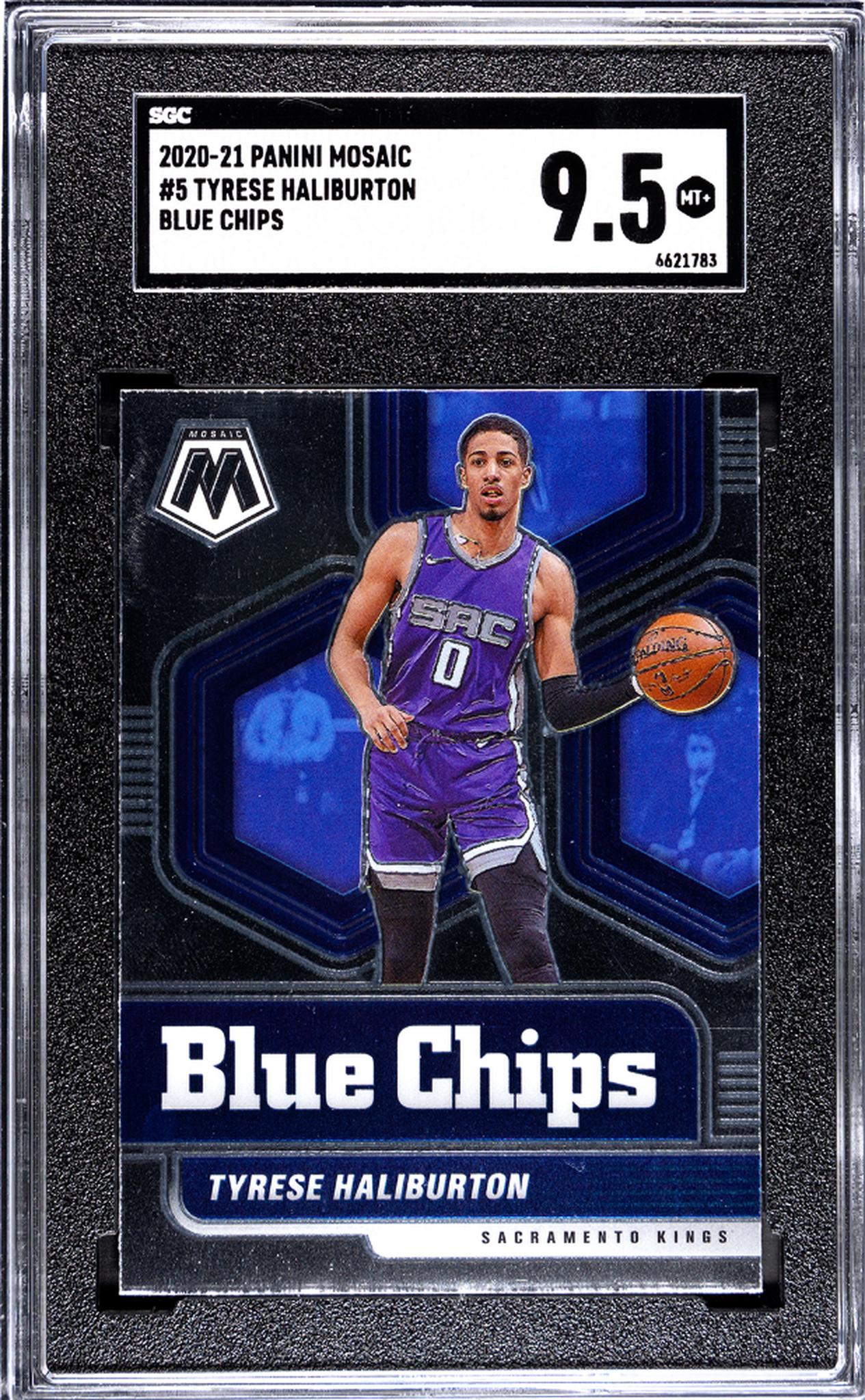 2020-21 Panini Mosaic #5 Tyrese Haliburton Blue Chips SGC 9.5