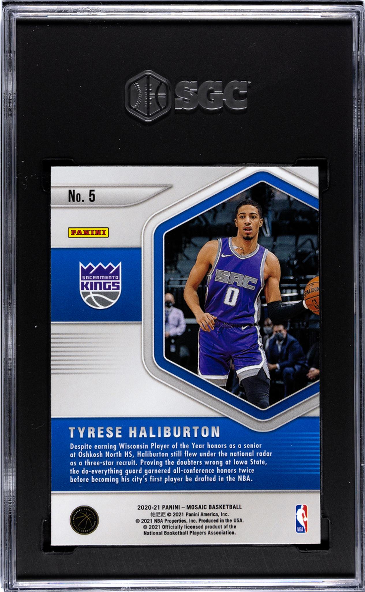 2020-21 Panini Mosaic #5 Tyrese Haliburton Blue Chips SGC 9.5