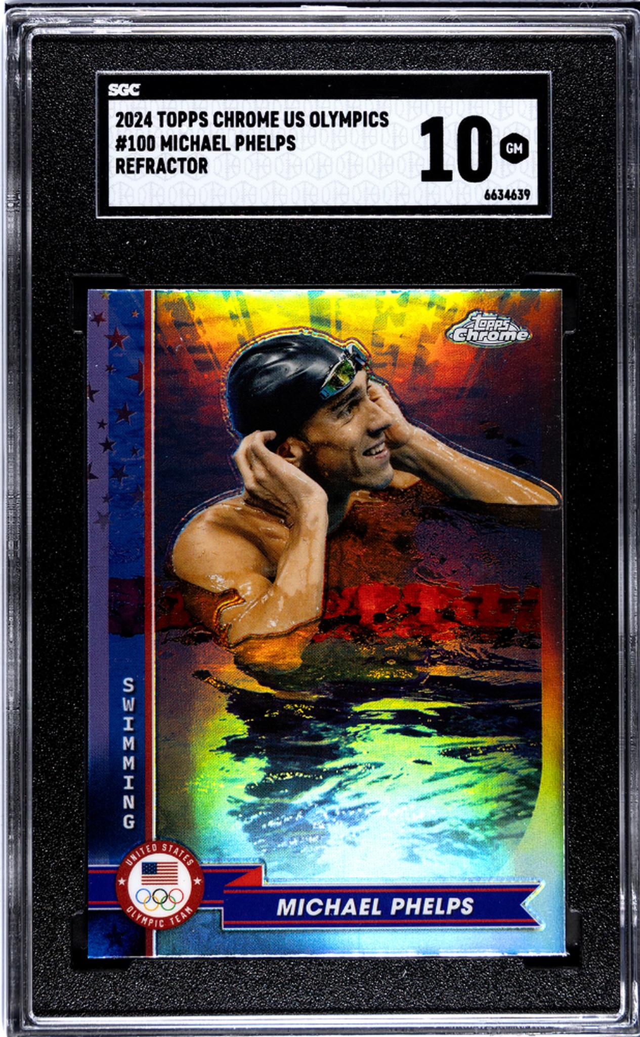 2024 Topps Chrome #100 Michael Phelps Refractor SGC 10