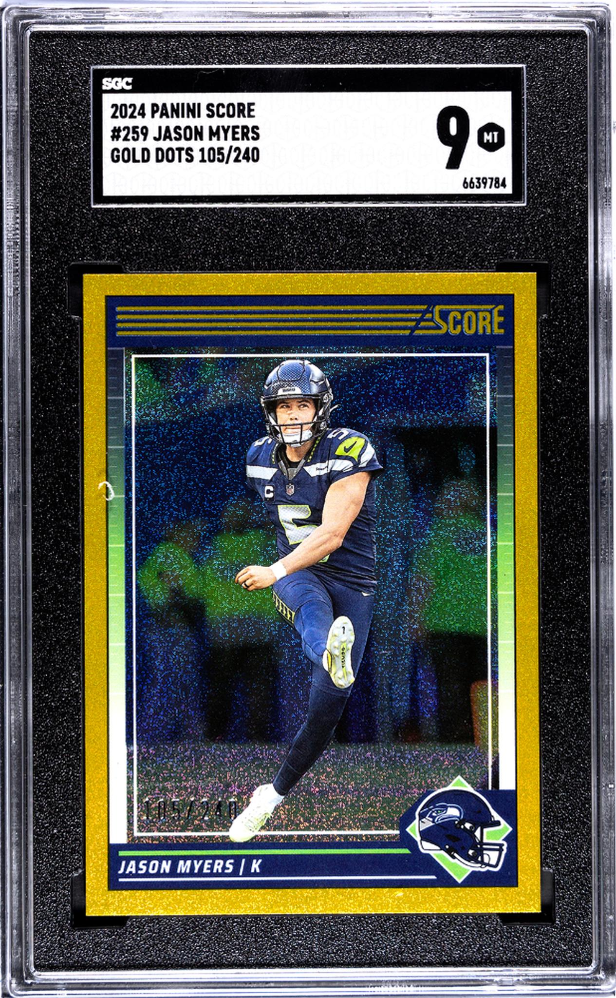2024 Panini Score Gold Dots Jason Myers #259 /240 SGC 9