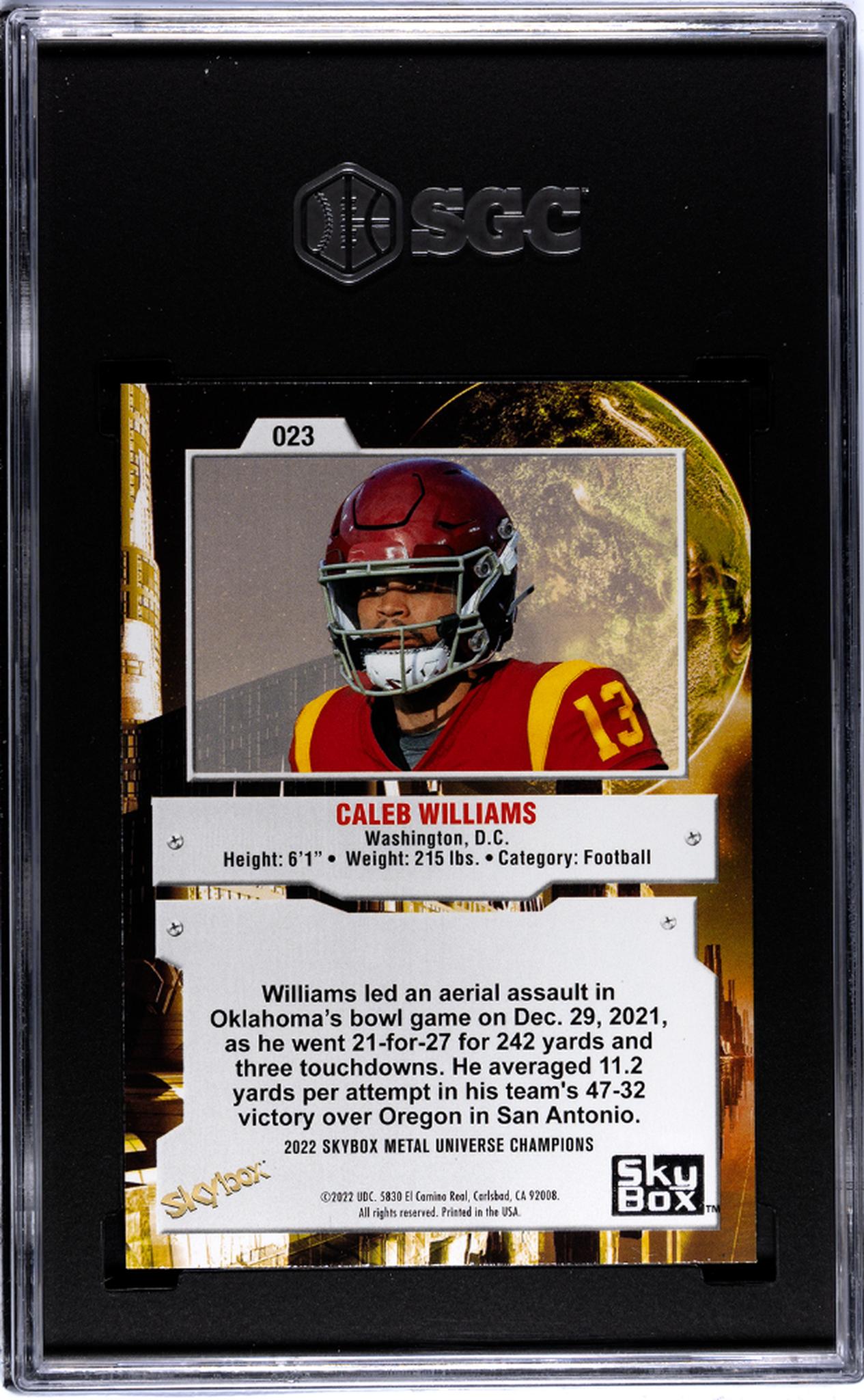 2022 Skybox Metal Universe Champions #023 Caleb Williams SGC 10