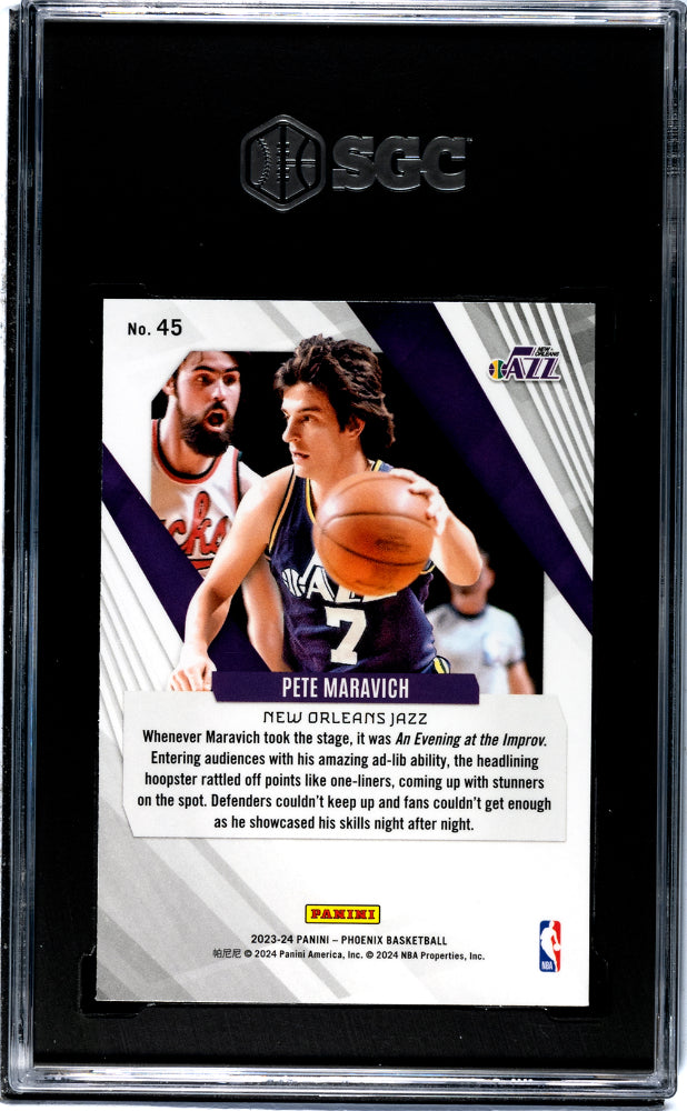 2023-24 Panini Phoenix #45 Pete Maravich Blue Ice SGC 9.5