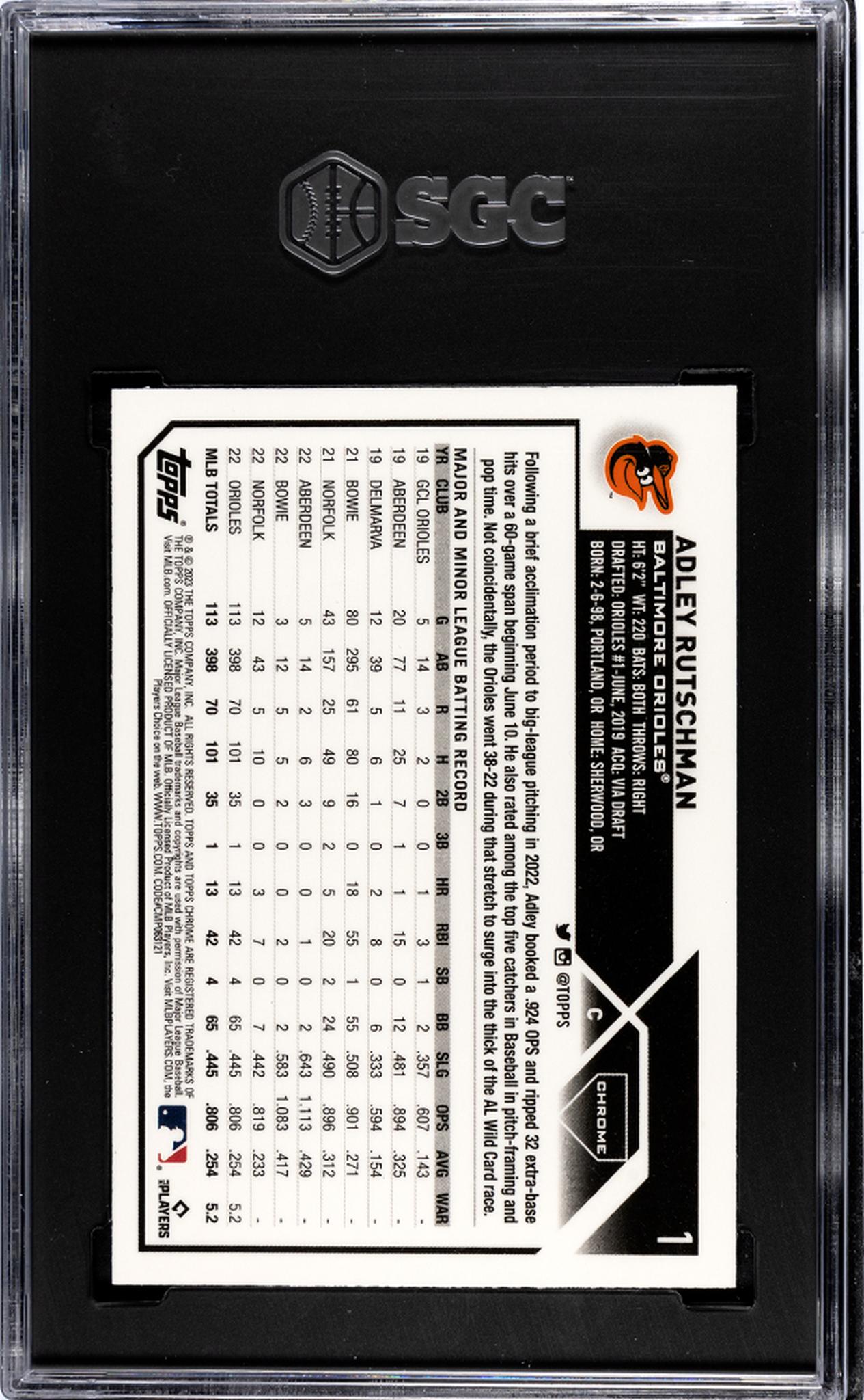 2023 Topps Chrome Adley Rutschman #1 RC SGC 9