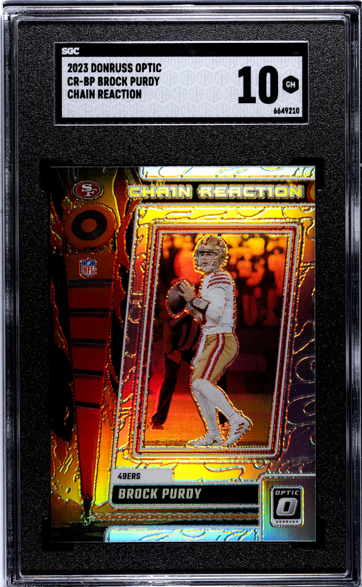 2023 Panini Donruss Optic #CR-BP Brock Purdy Chain Reaction SGC 10