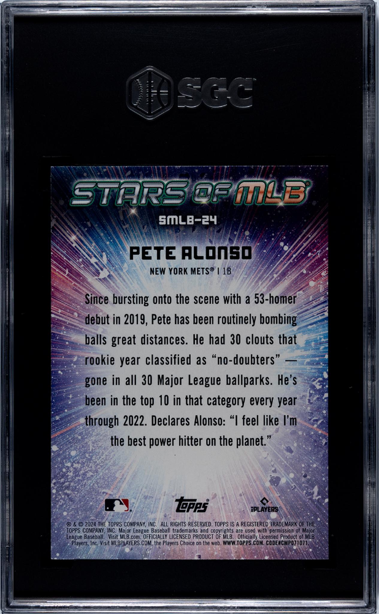 2024 Topps Stars of MLB Pete Alonso #SMLB-24 SGC 10